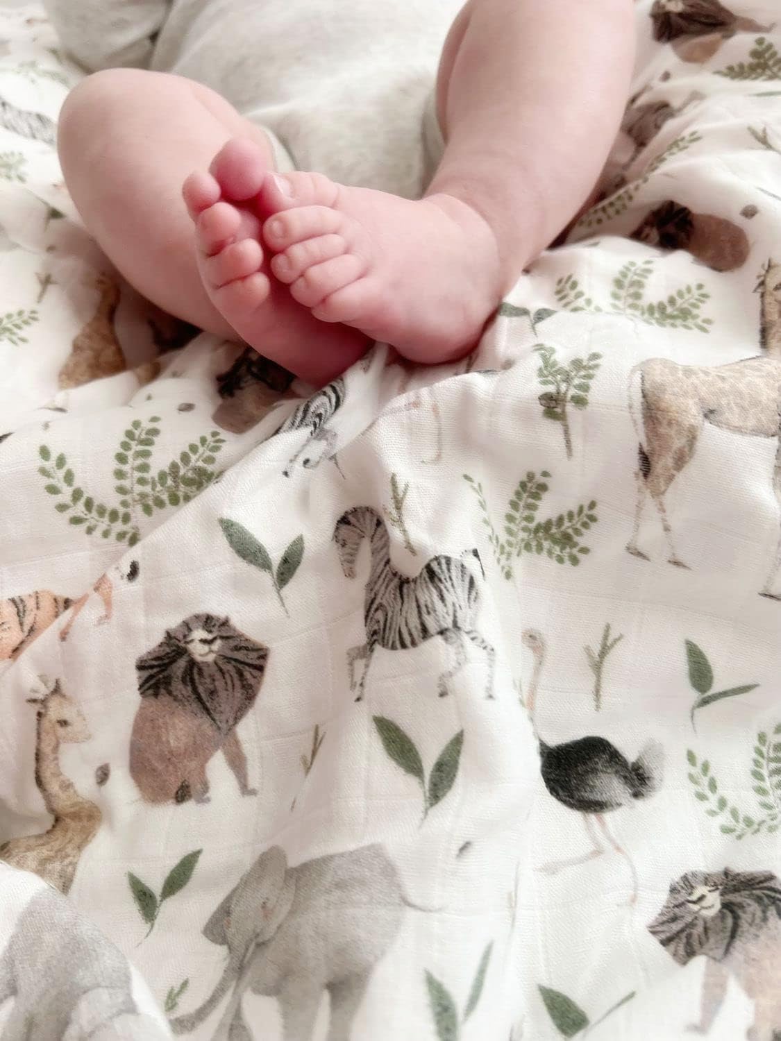 Little Jump Muslin Blanket - 47 x 47 Jungle Print Twin Blanket