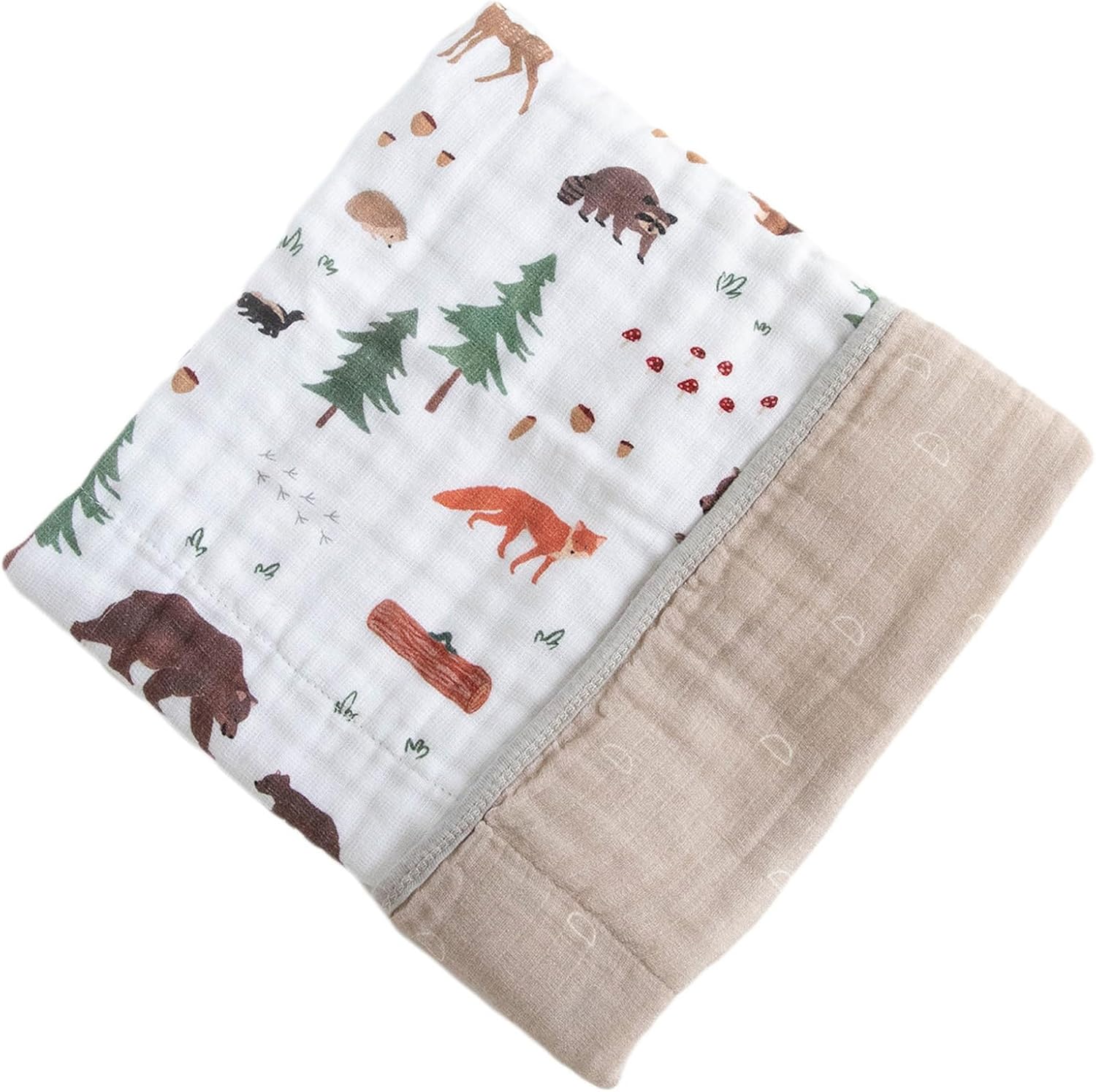 RED ROVR Organic Muslin Baby Blanket - Bear Buddies 30x40