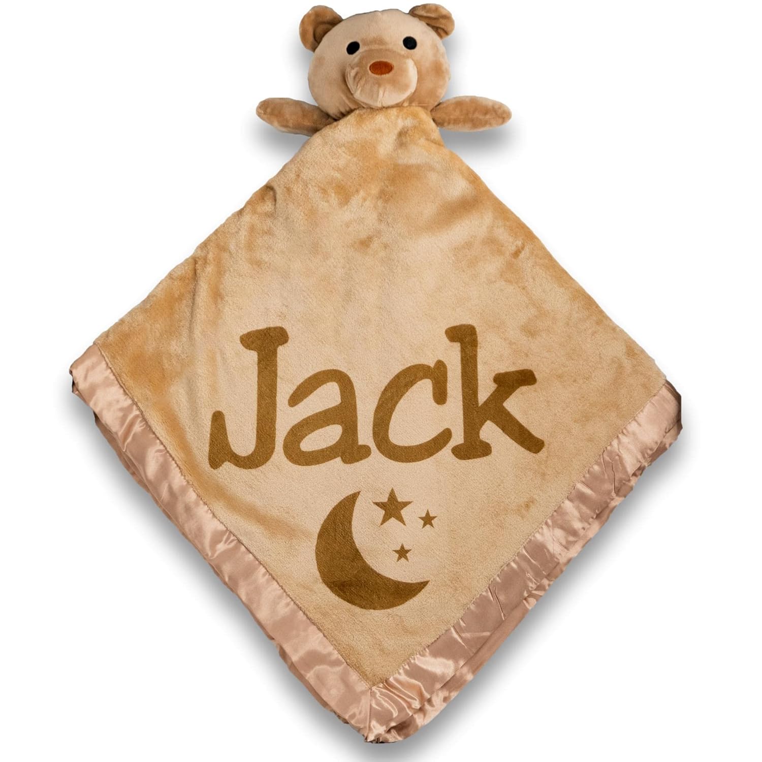 Custom Catch Personalized Teddy Bear Baby Blanket - Brown 1