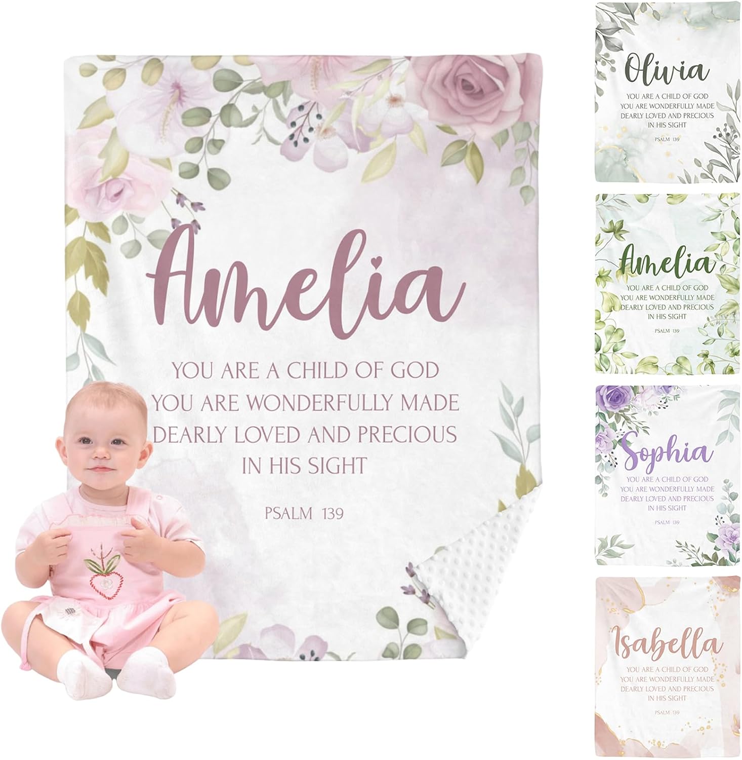 Personalized Baby Blanket with You Are a Child of God Design