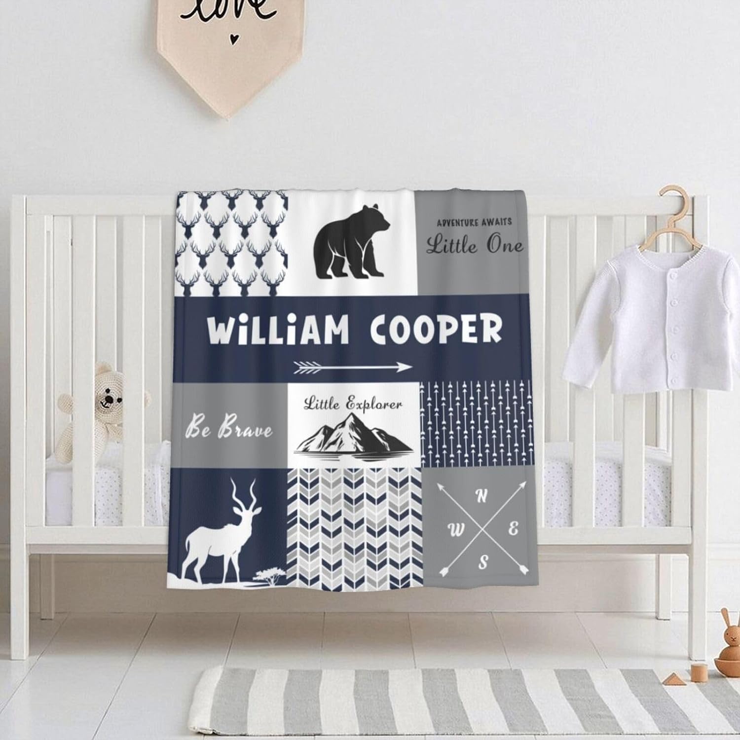 Personalized Baby Blanket with Name for Boys Girls