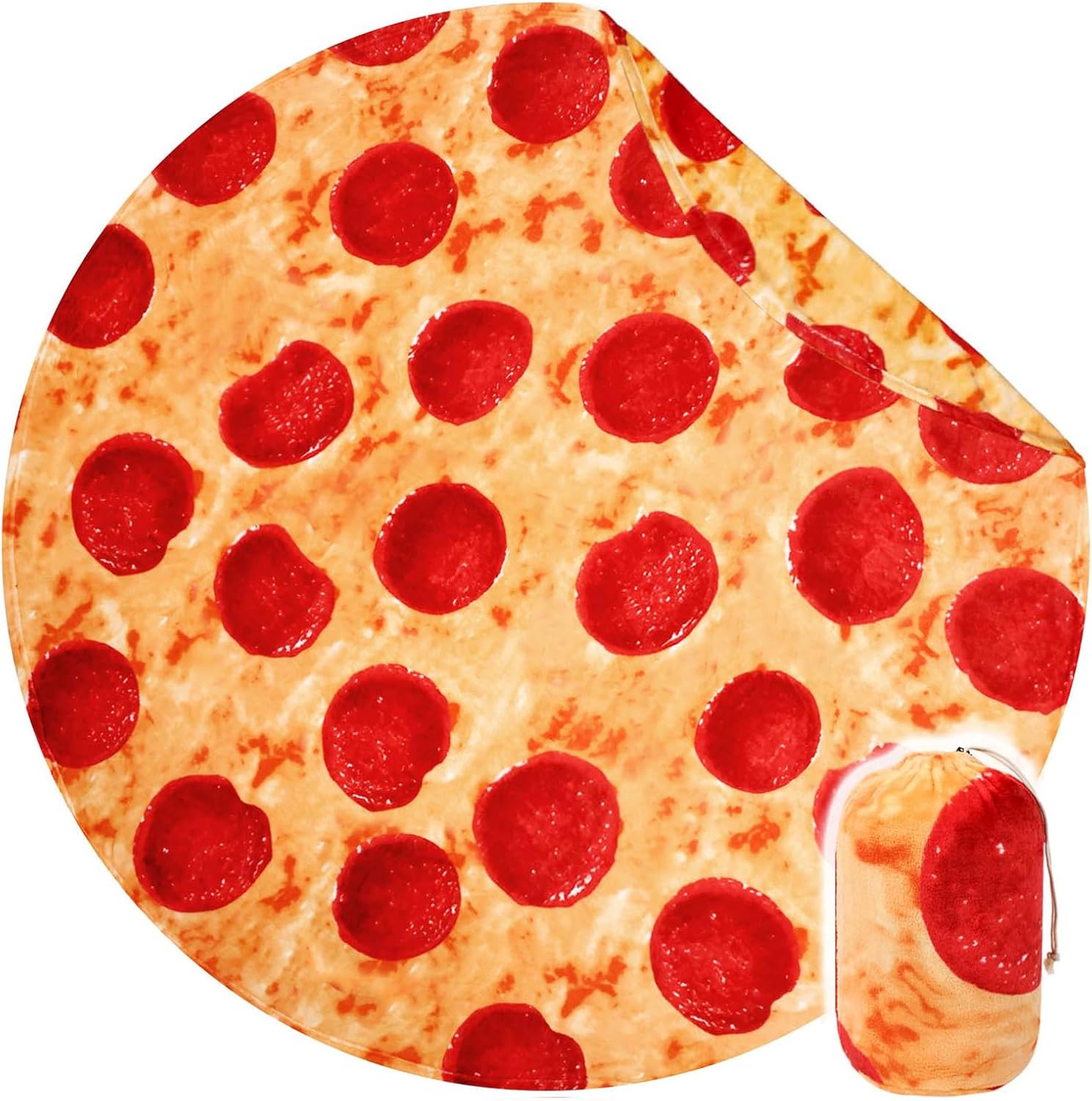 Bnuitland Funny Pizza Flannel Blanket 300 GSM Double Sided 1
