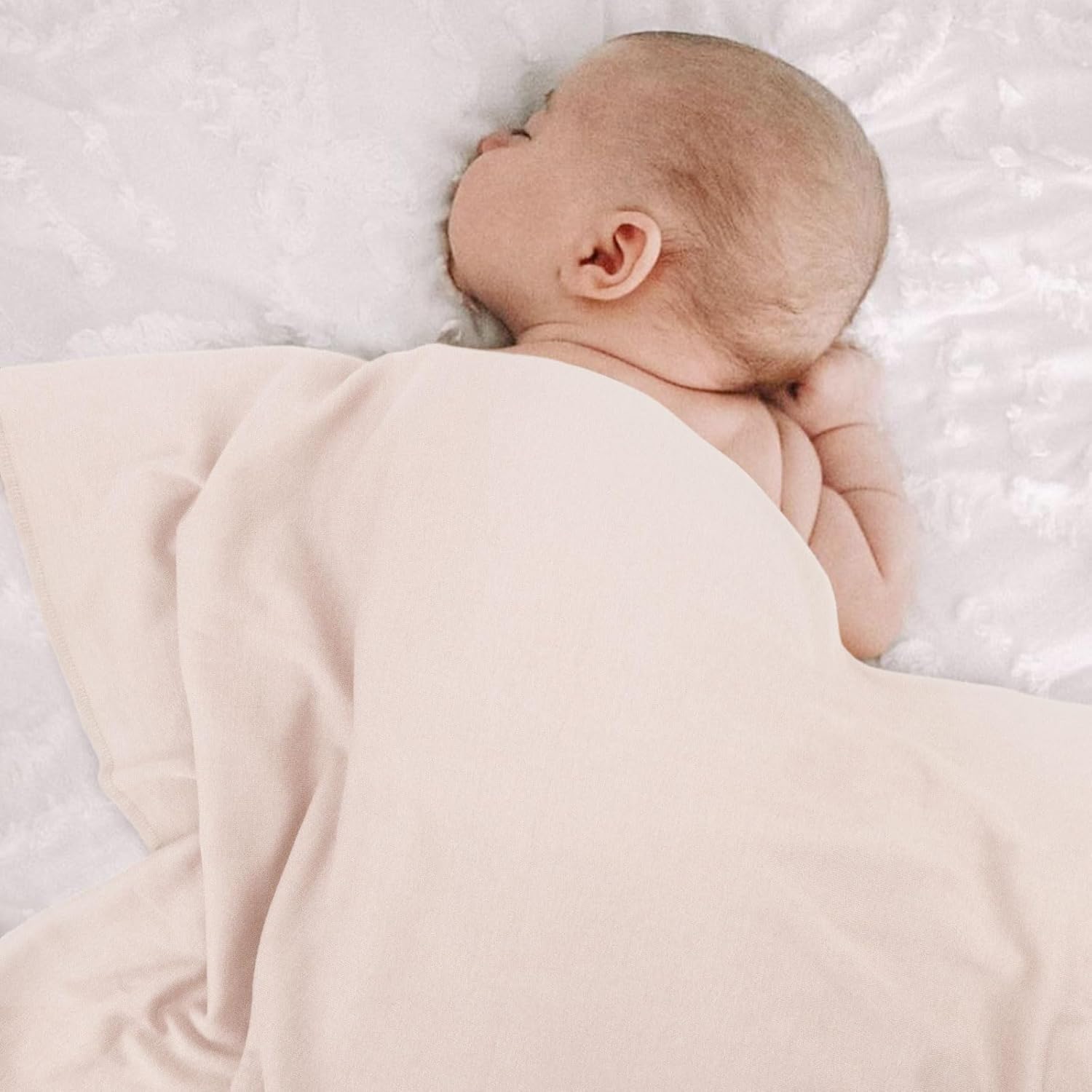 AQOKKA Newborn Swaddle Blanket with Bow Hat Headband Set
