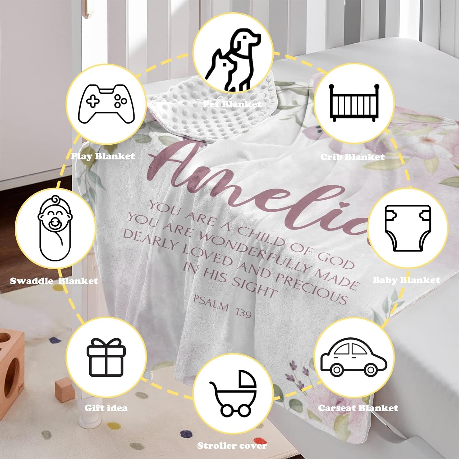 Personalized Baby Blanket with You Are a Child of God Design
