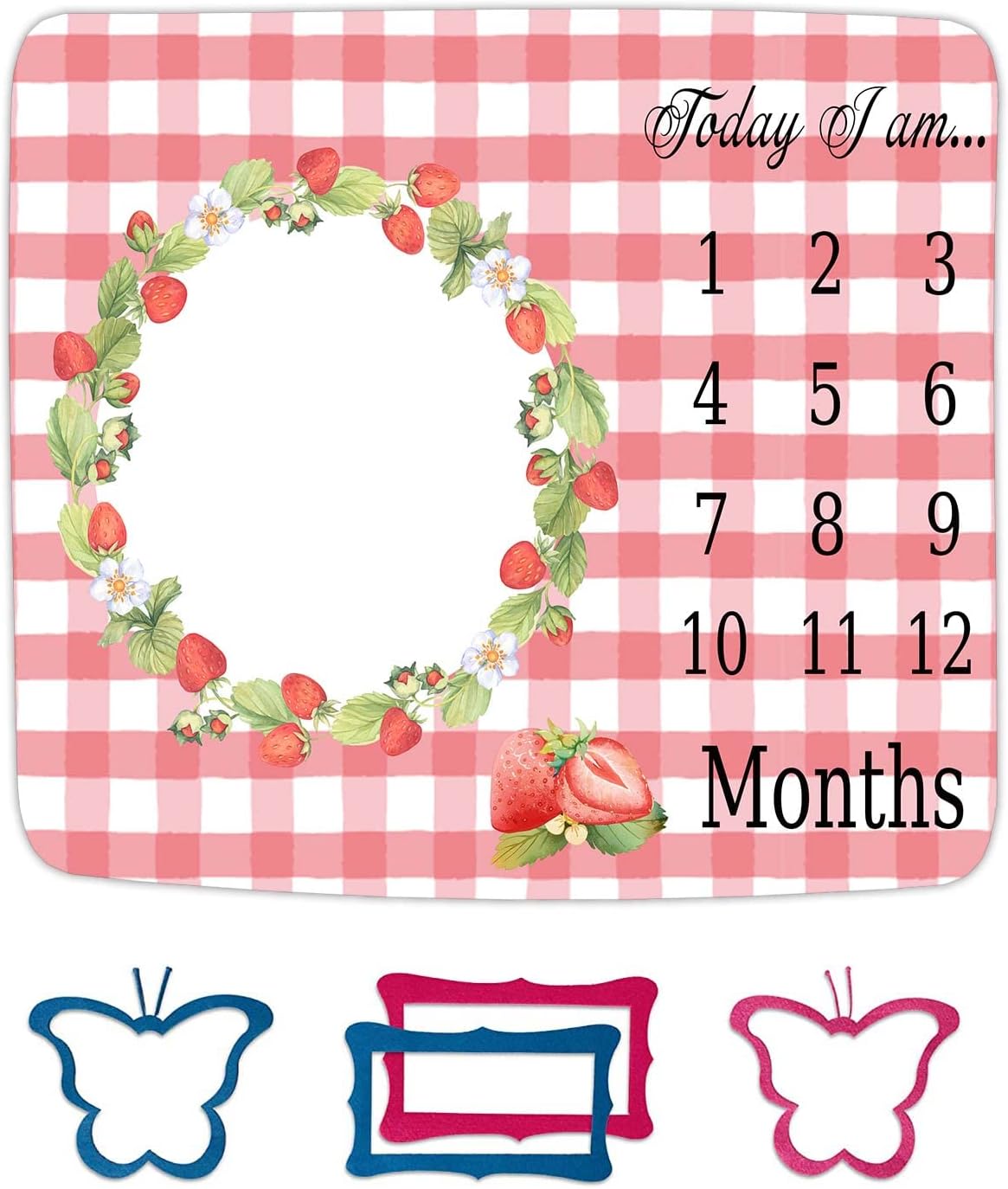FHZON Strawberry Wreath Swaddling Blanket 48x40in