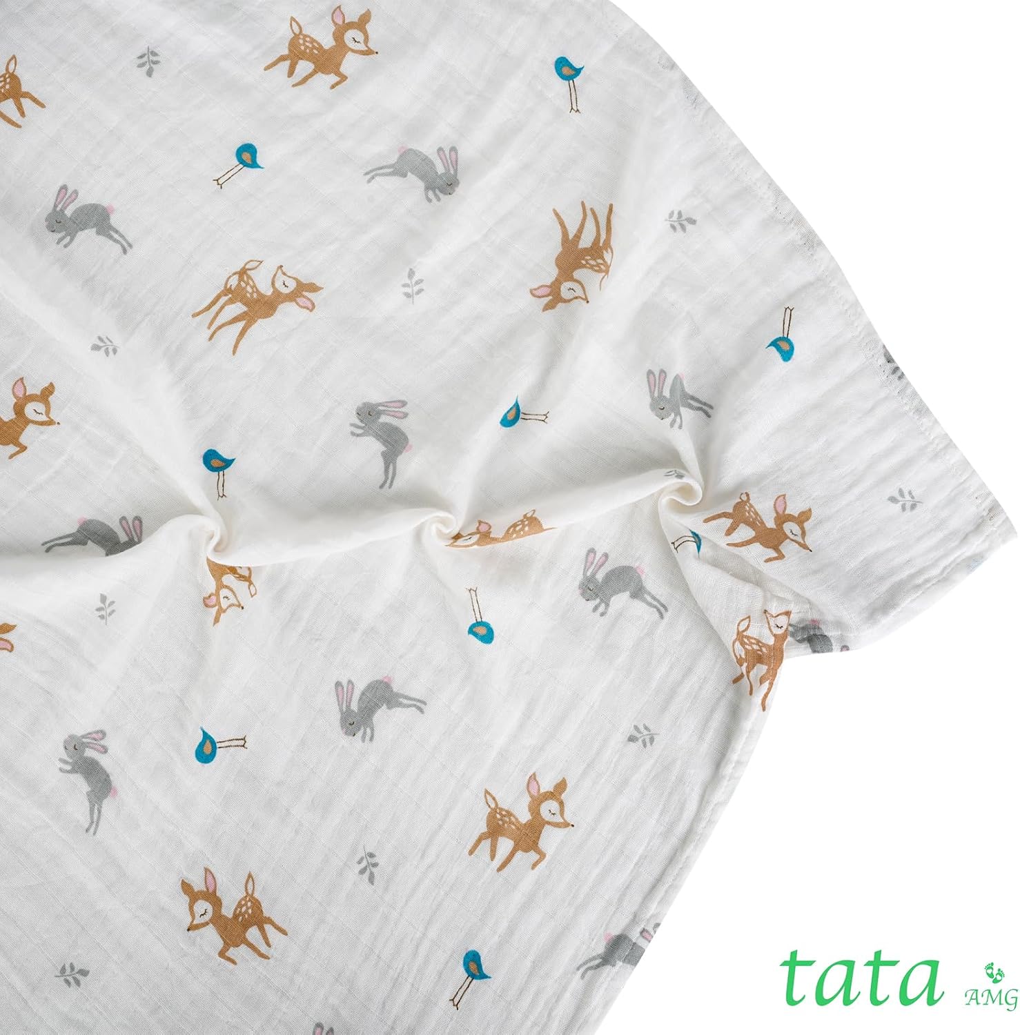 TATA AMG Organic Muslin Baby Swaddle Blanket - 47x47