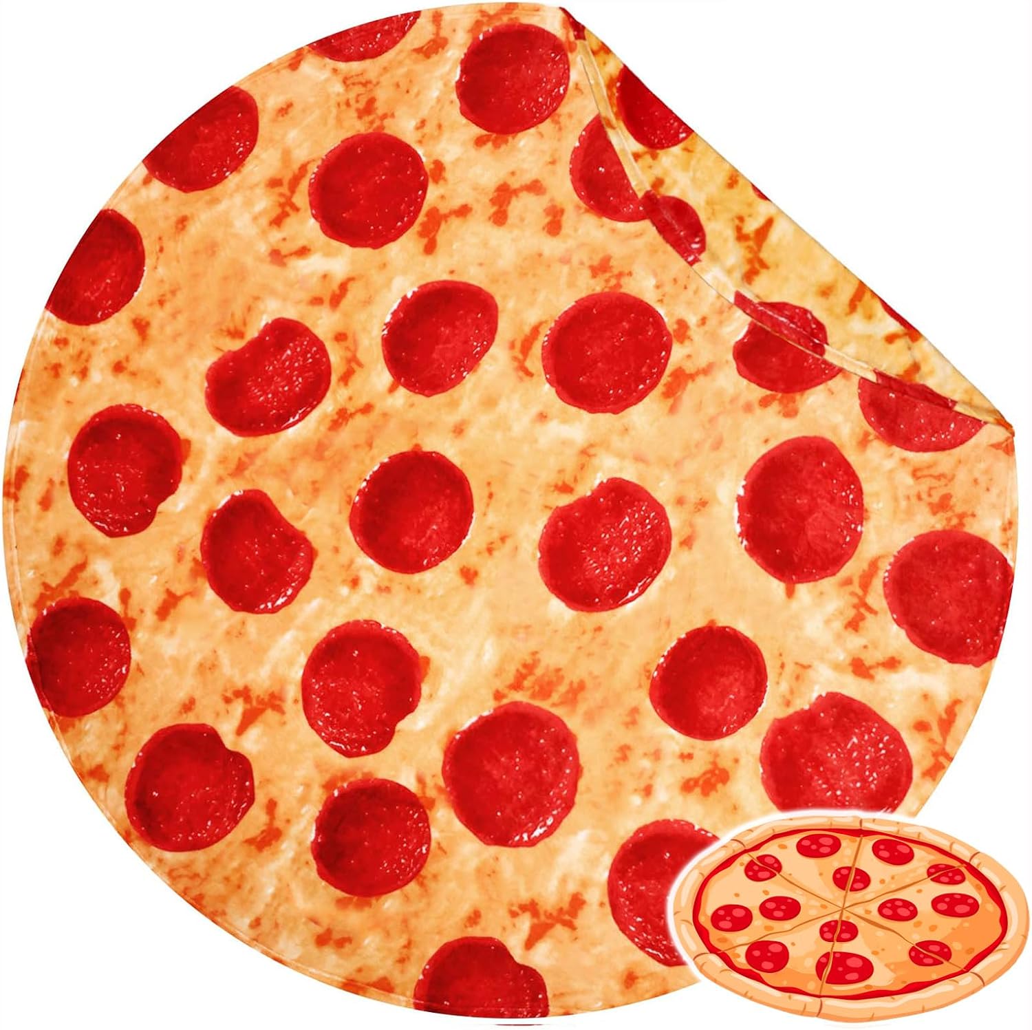 Bnuitland Funny Pizza Flannel Blanket 300 GSM Double Sided 1