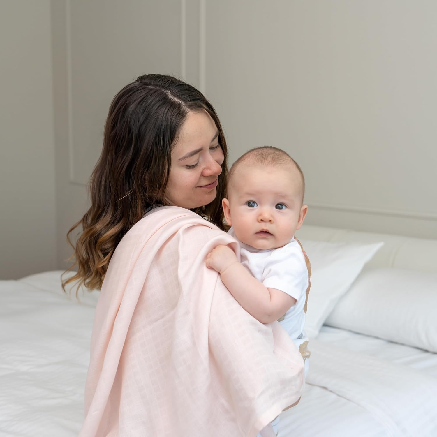 Organic Cotton Beige Swaddle Blanket - 47x47