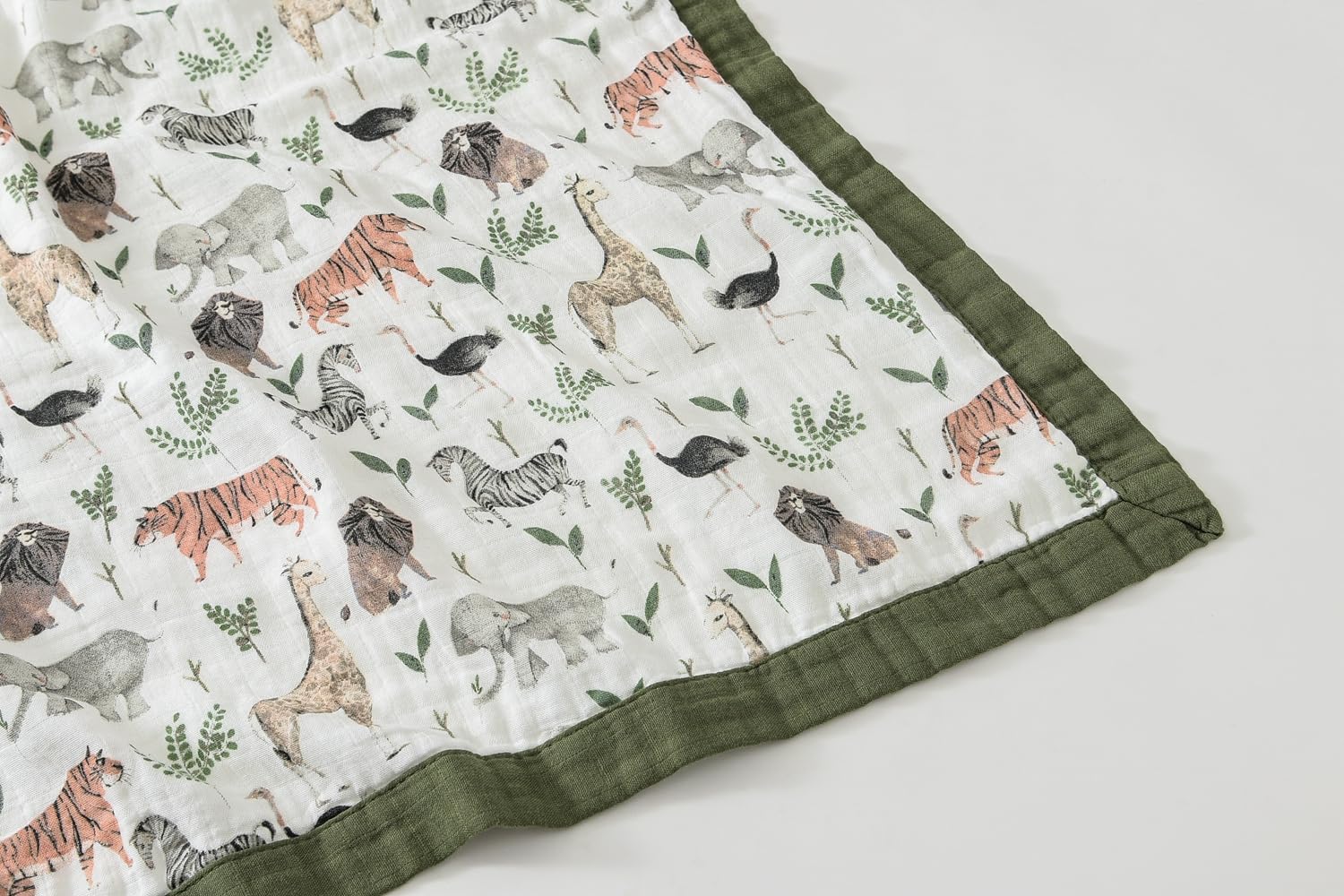 Little Jump Muslin Blanket - 47 x 47 Jungle Print Twin Blanket