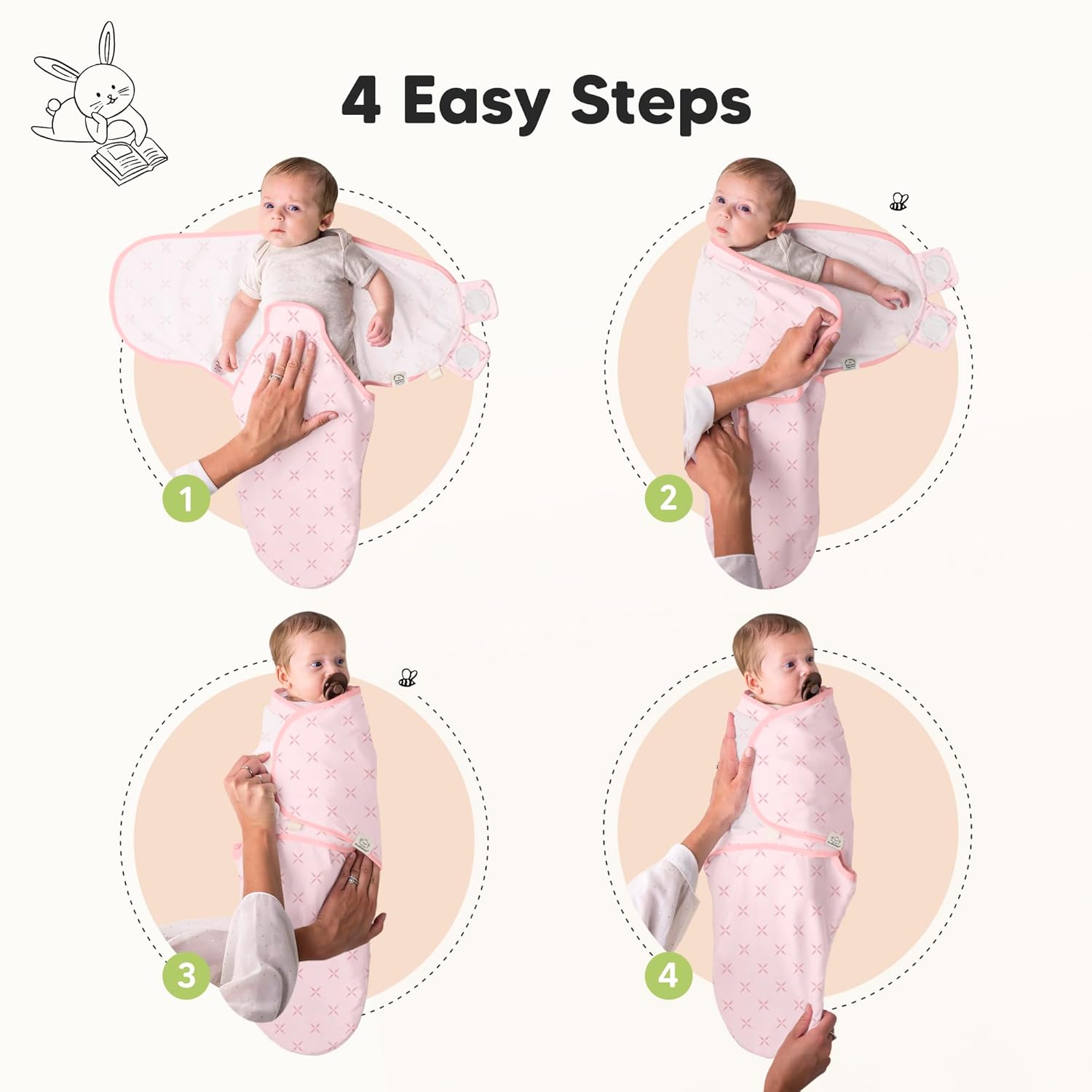 KeaBabies 3-Pack Organic Baby Sleep Sacks - Blossom L