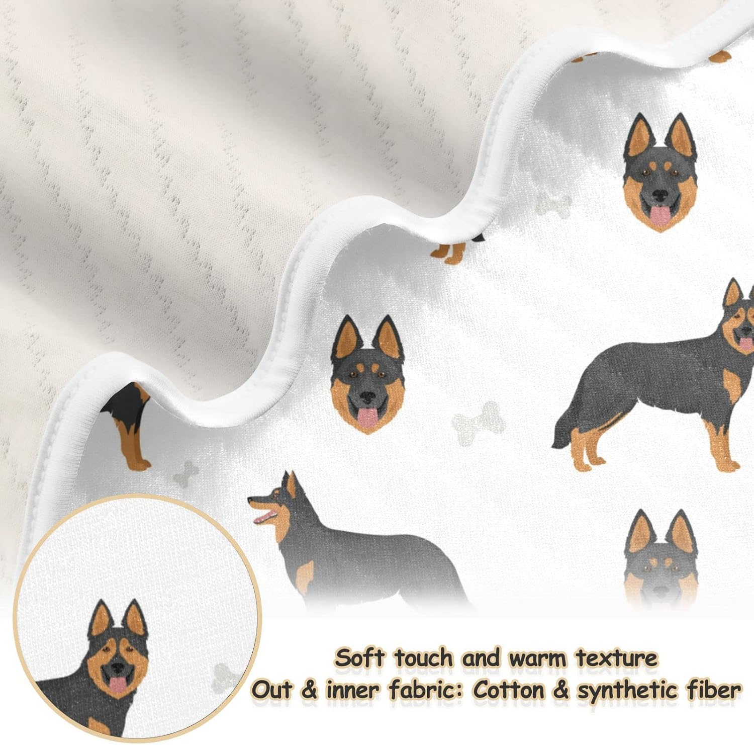 Soft Bohemian Shepherd Dog Swaddle Blanket for Babies