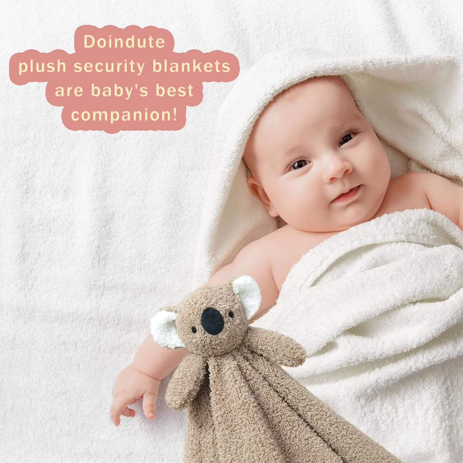 Doindute Baby Brown Koala Security Blanket 14 Inches