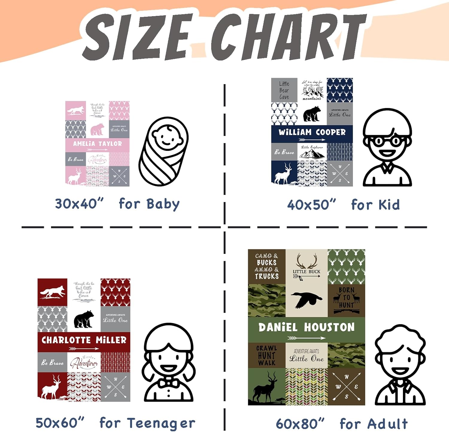Personalized Baby Blanket with Name for Boys Girls