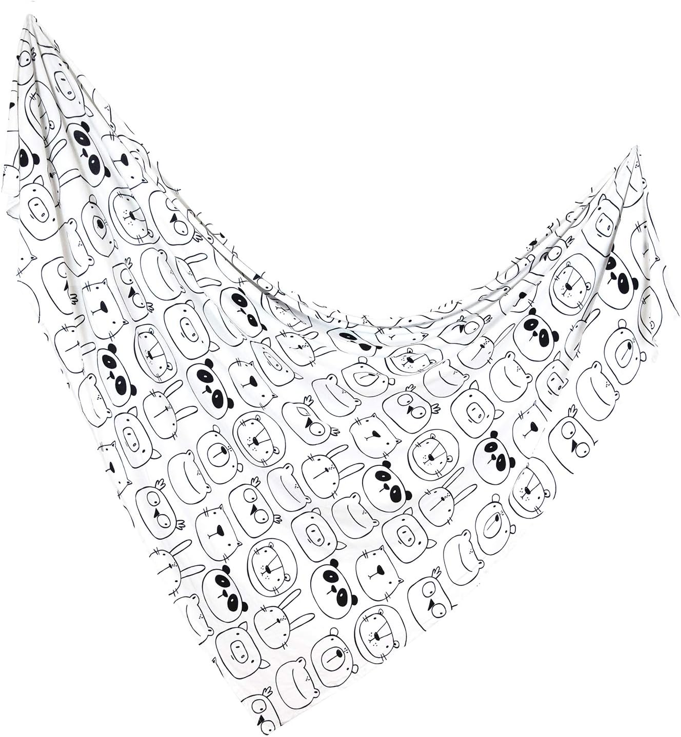 ADDISON BELLE Bamboo Viscose Swaddle Blanket 47x47 Monochrome Animals