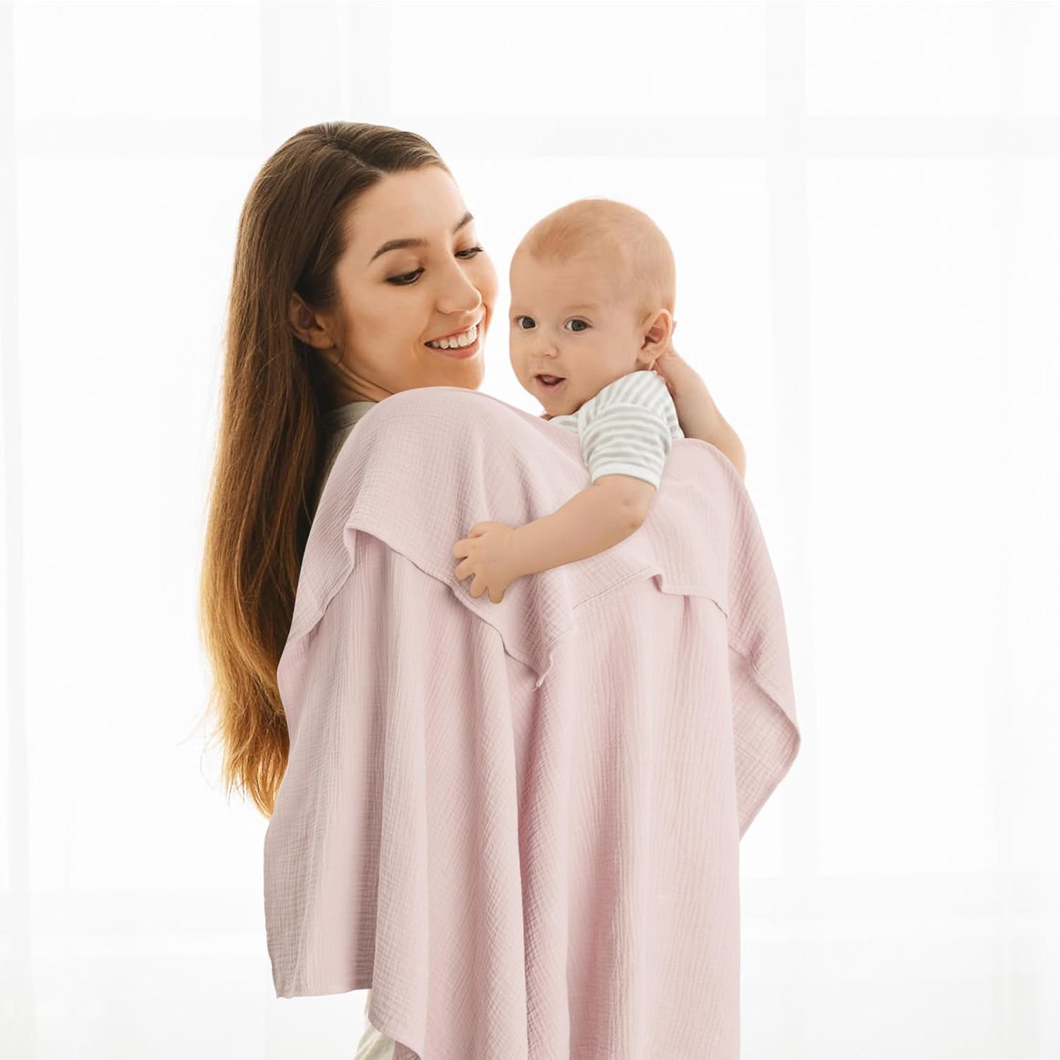 Susurration Muslin Swaddle Blanket 2Pack 40x40in Pink Purple