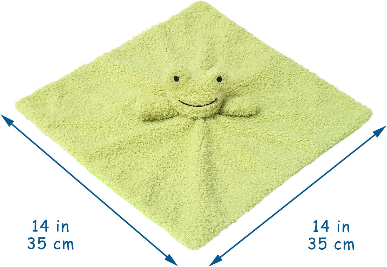 Doindute Baby Green Frog Security Blanket 14 Inches Plush Stuffed Animal