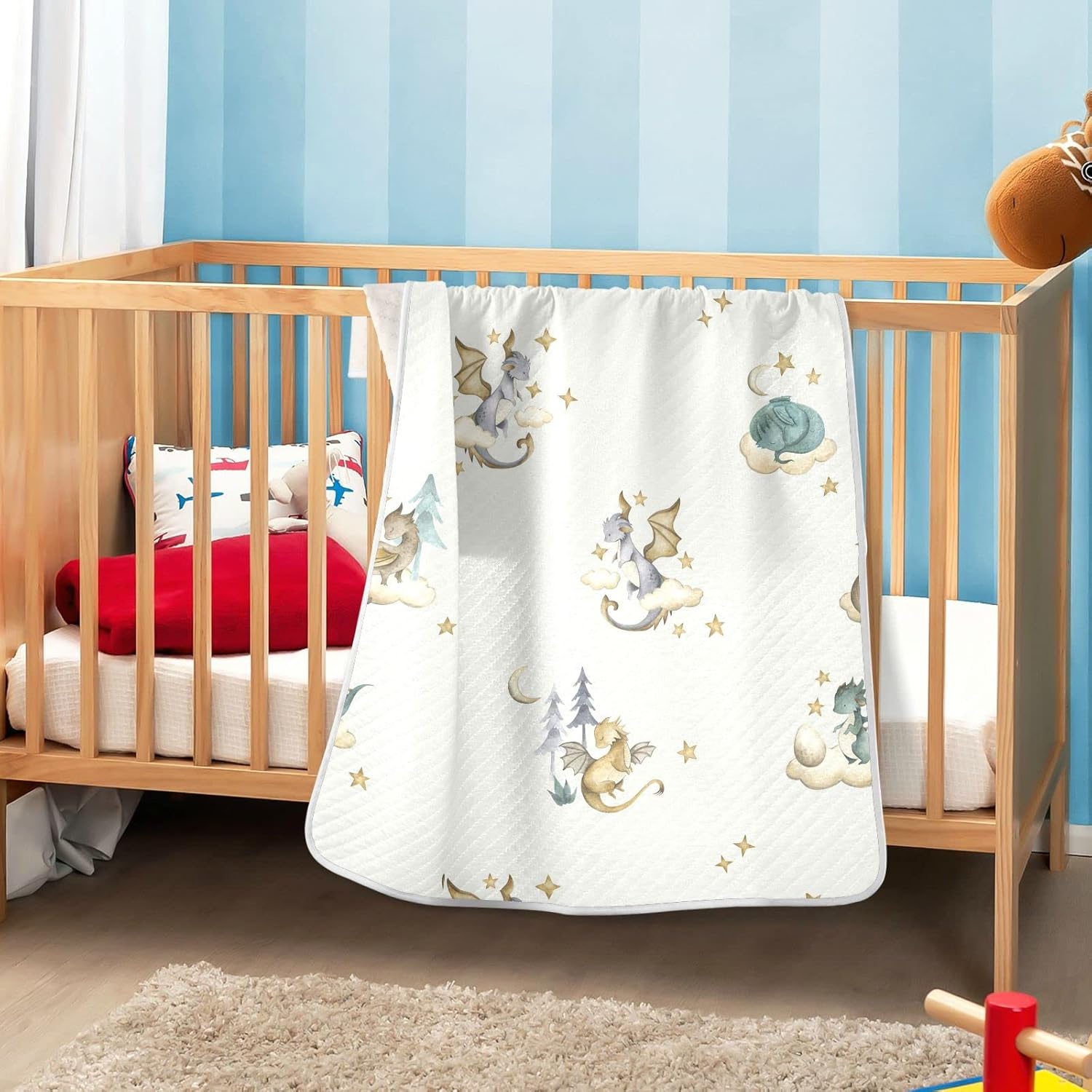Dragon Baby Cotton Swaddle Blanket - 30x40 Inches Lightweight Soft Blanket for Infants