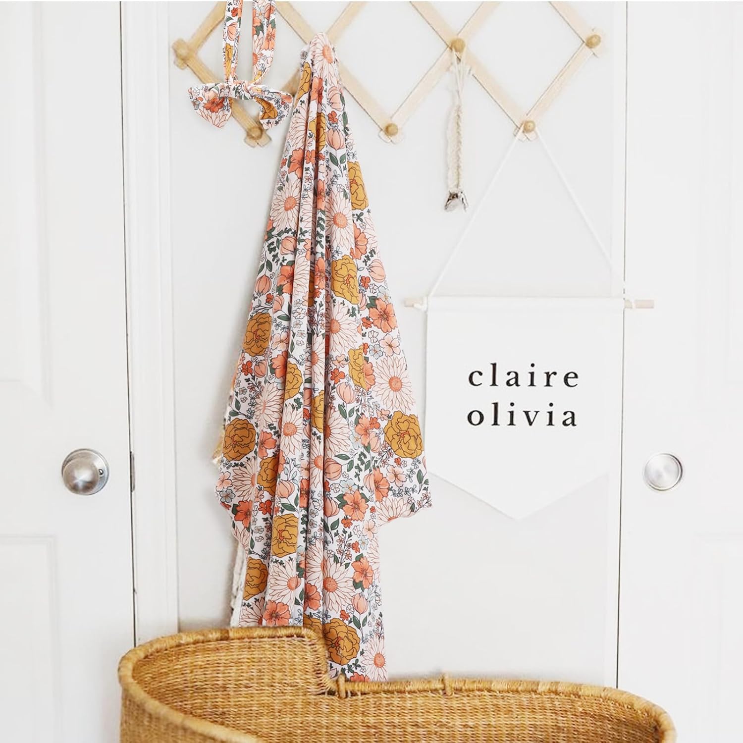 DRESHOW BQUBO Floral Swaddling Blanket Set for Newborns