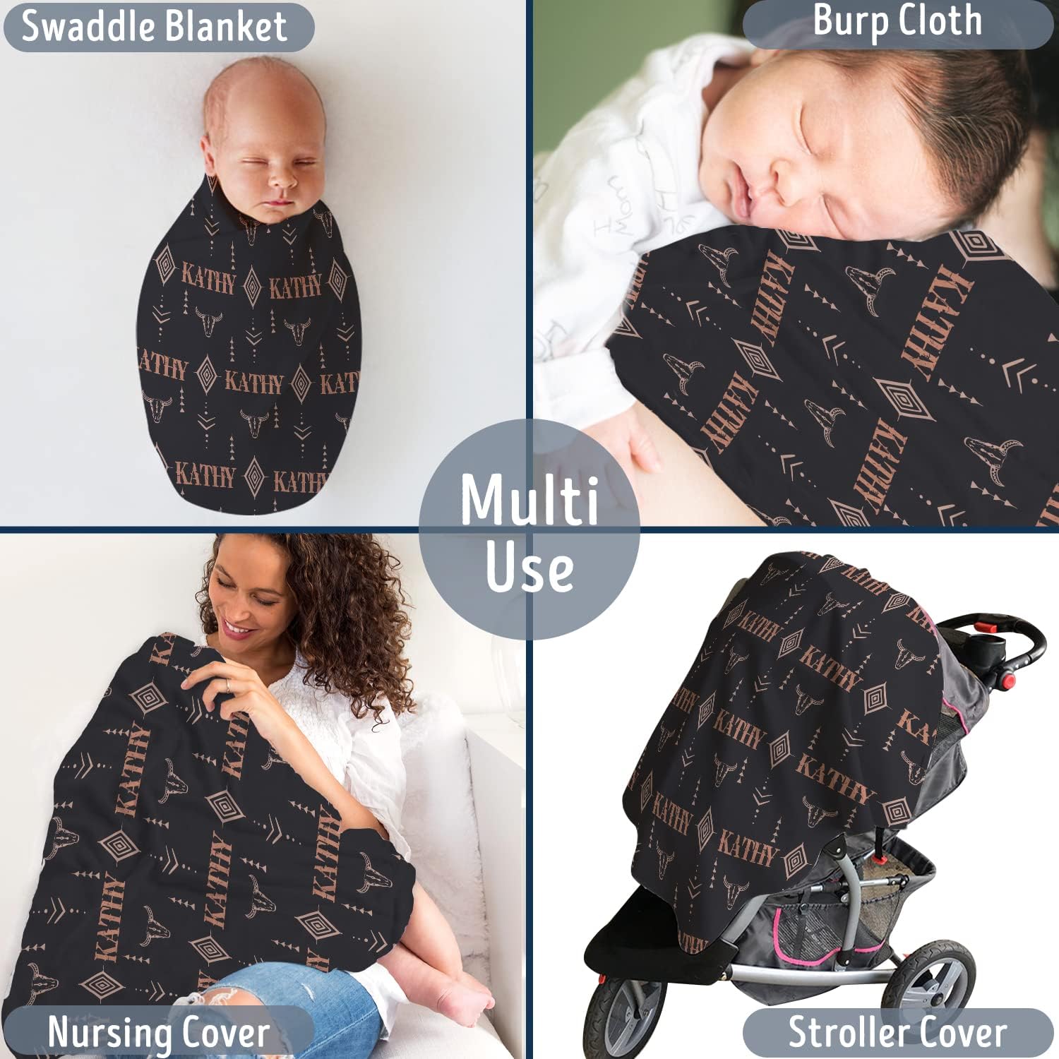 Personalized Cowboy Baby Blanket with Name