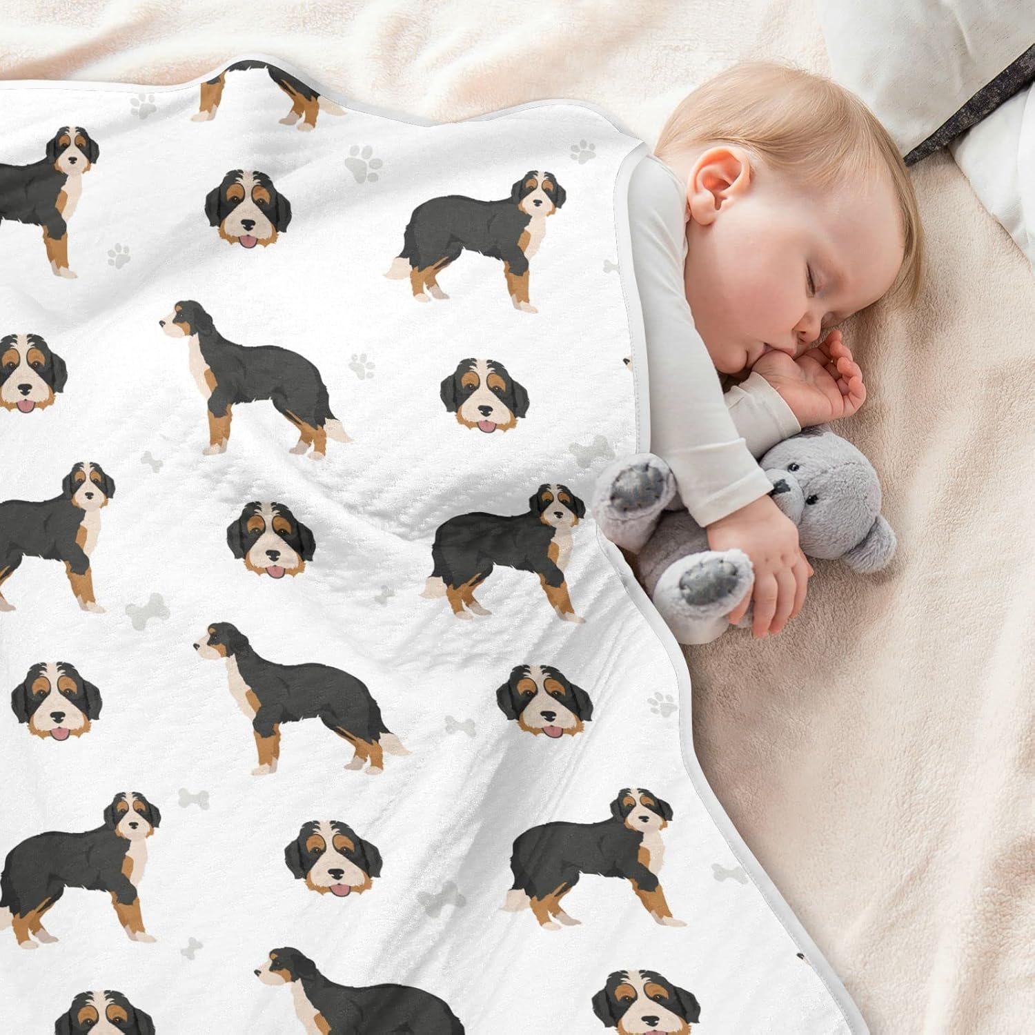 Soft Cotton Swaddling Blanket for Babies and Pets 30X40 in