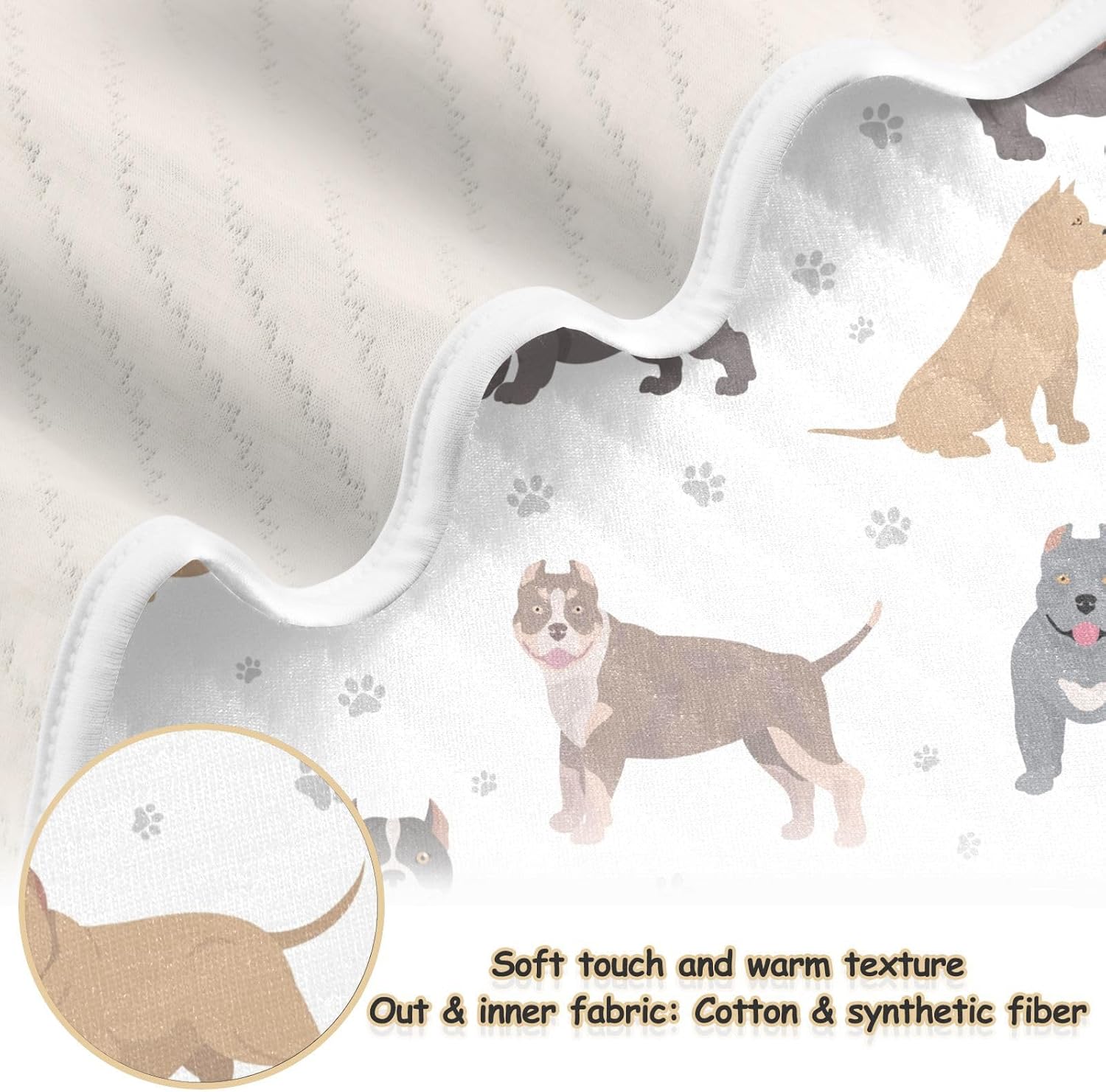 American Bully Cotton Swaddle Blanket for Babies - 30x40 Inches