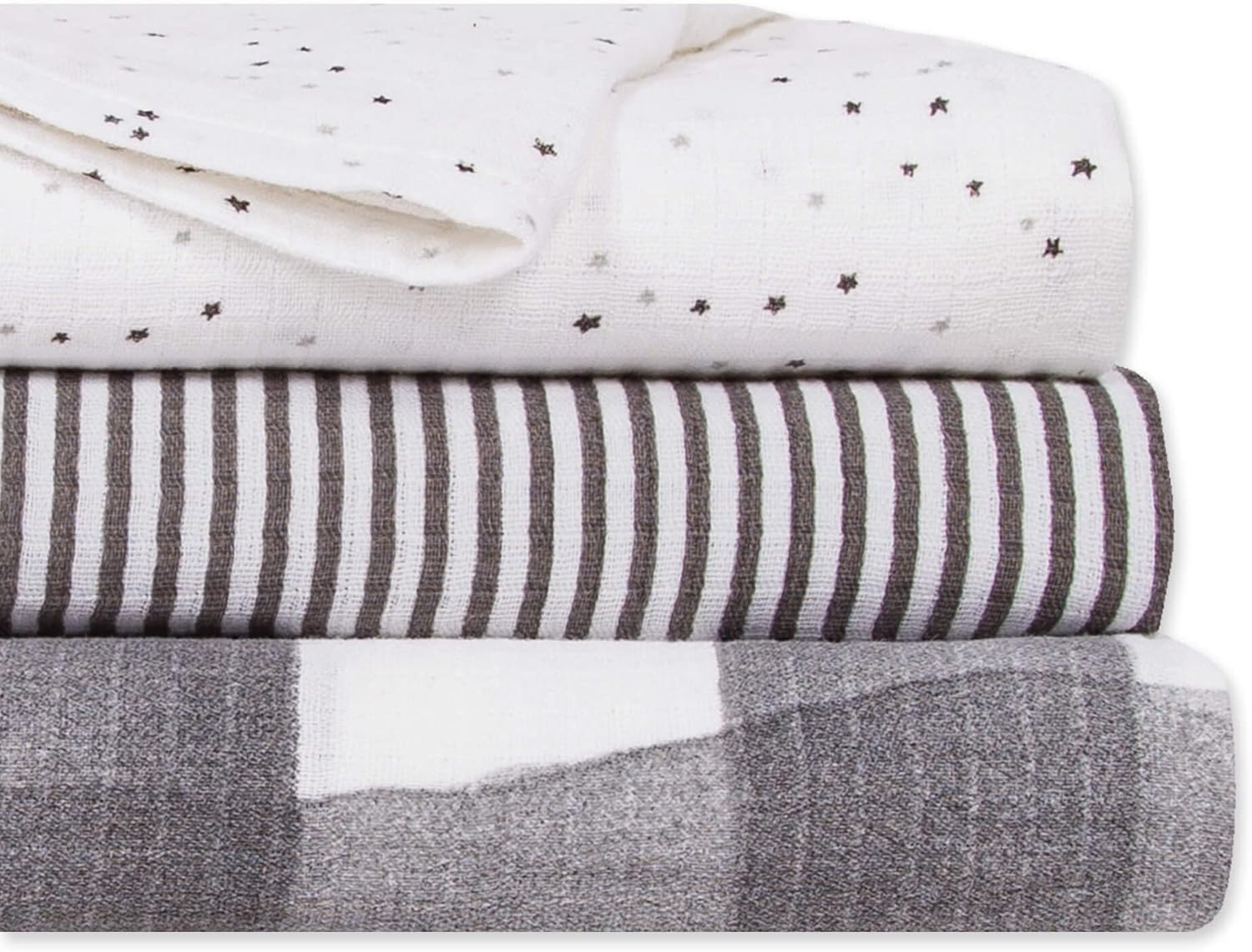 Burts Bees Baby Swaddles 3-Pack Muslin Blankets