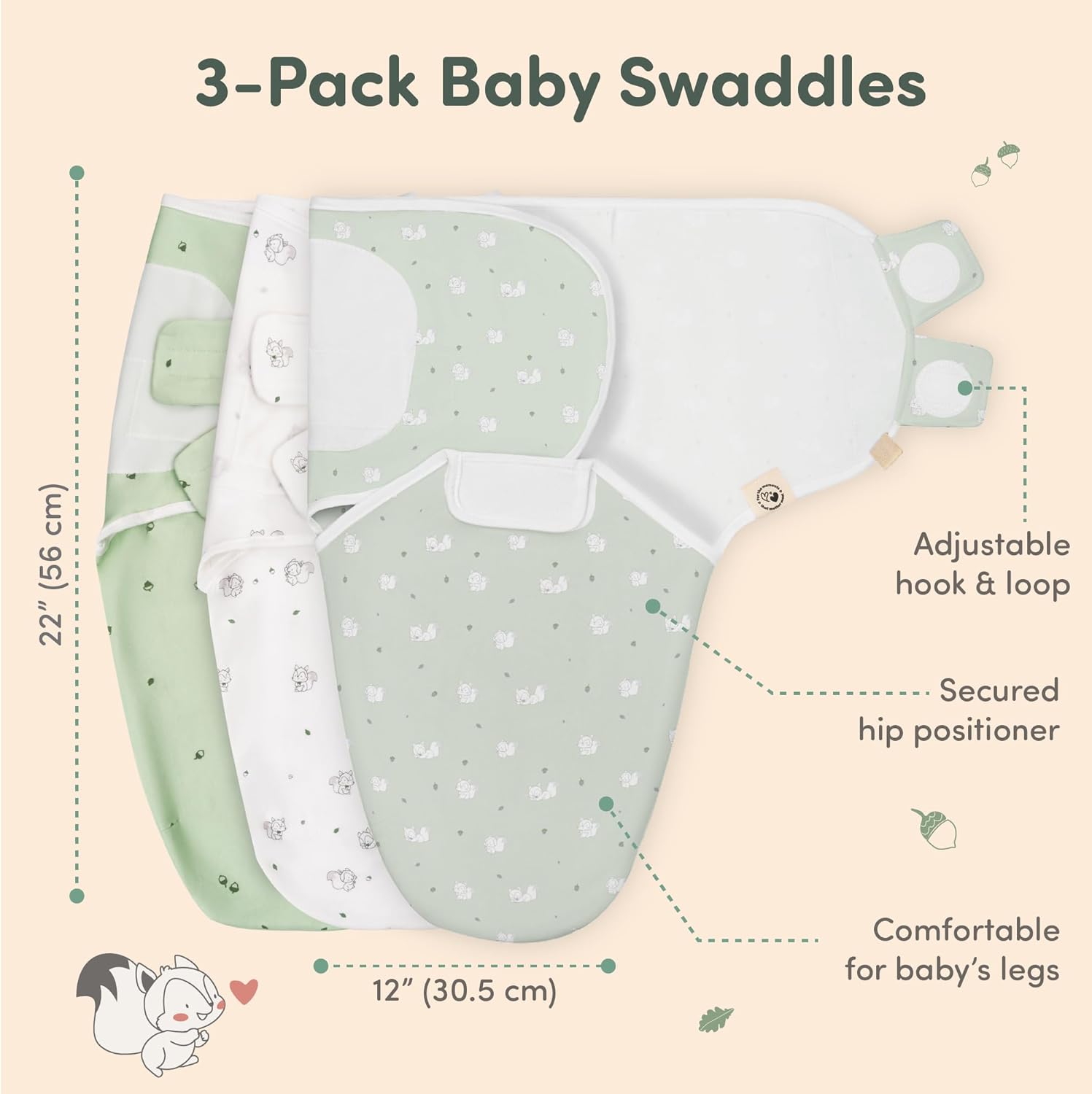 Sweety Fox 3-Pack Organic Baby Sleep Sacks 1