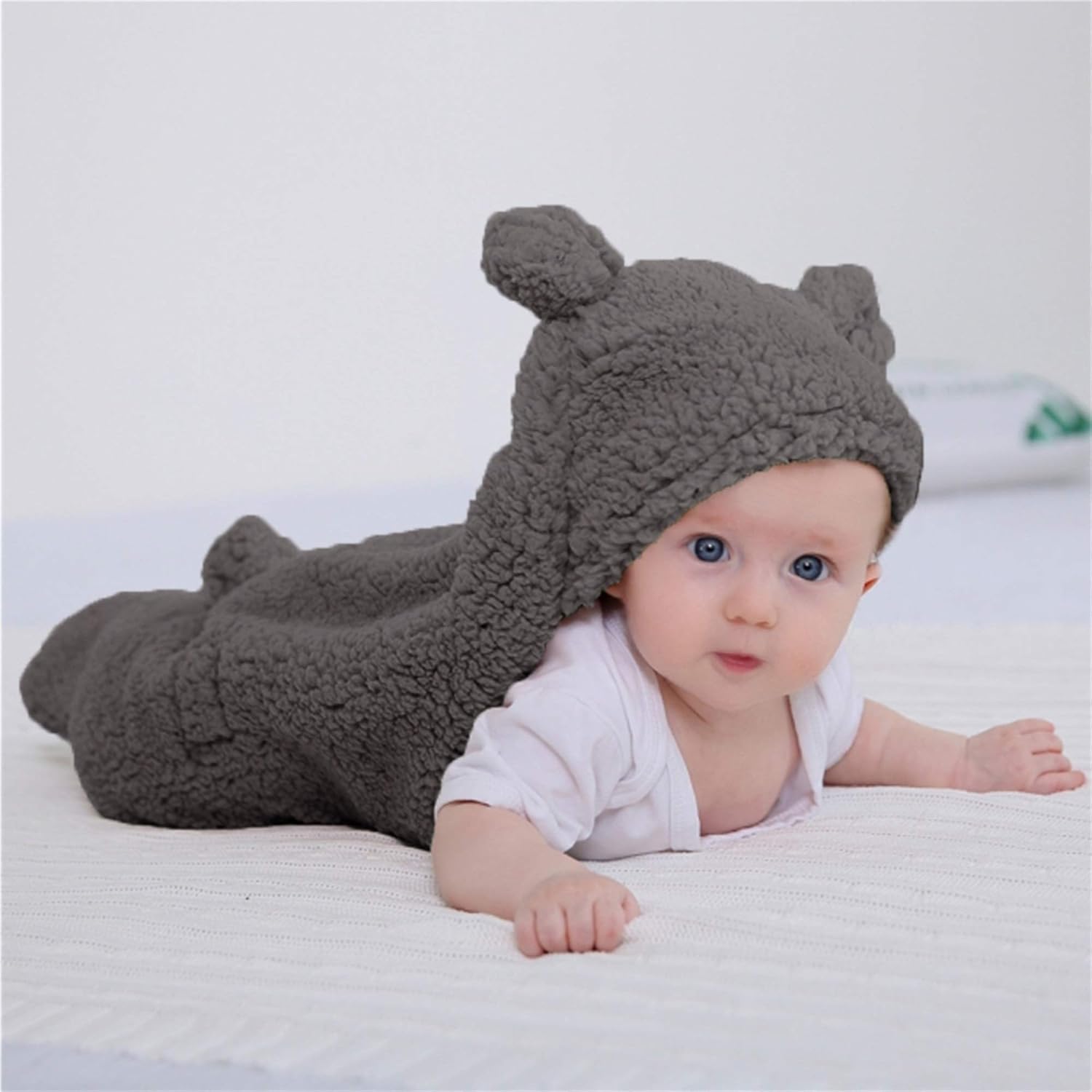XMWEALTHY Soft Hooded Baby Swaddle Blanket for Newborns