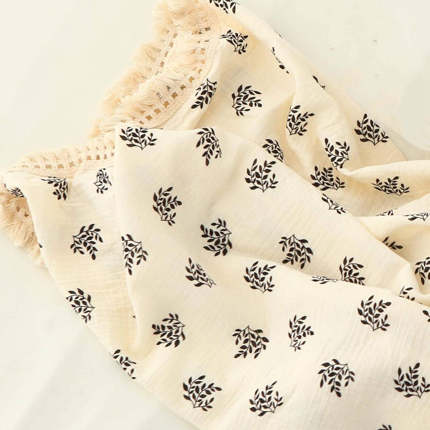 Insular Cotton Muslin Baby Blanket with Tassel 47 x 40