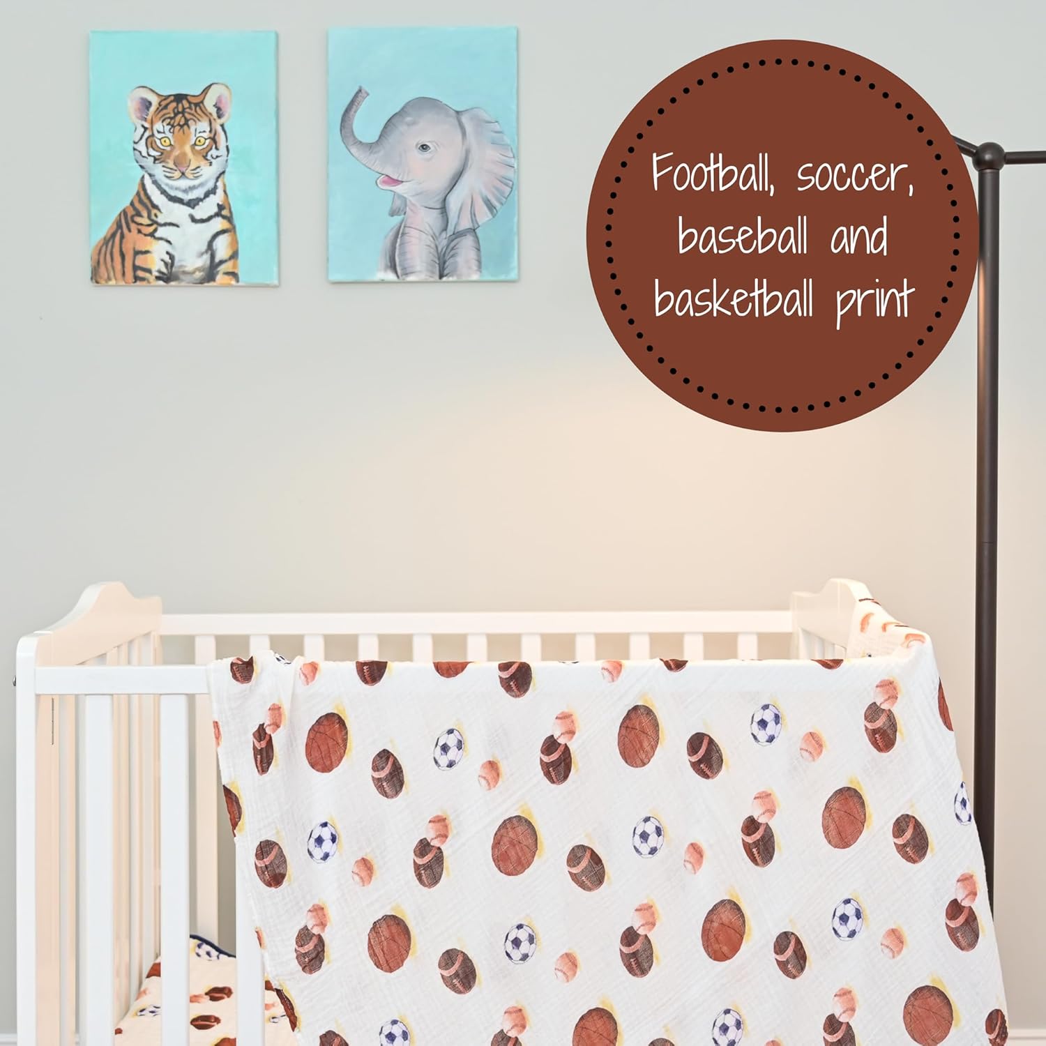LollyBanks Sports Print Swaddle Blanket Set