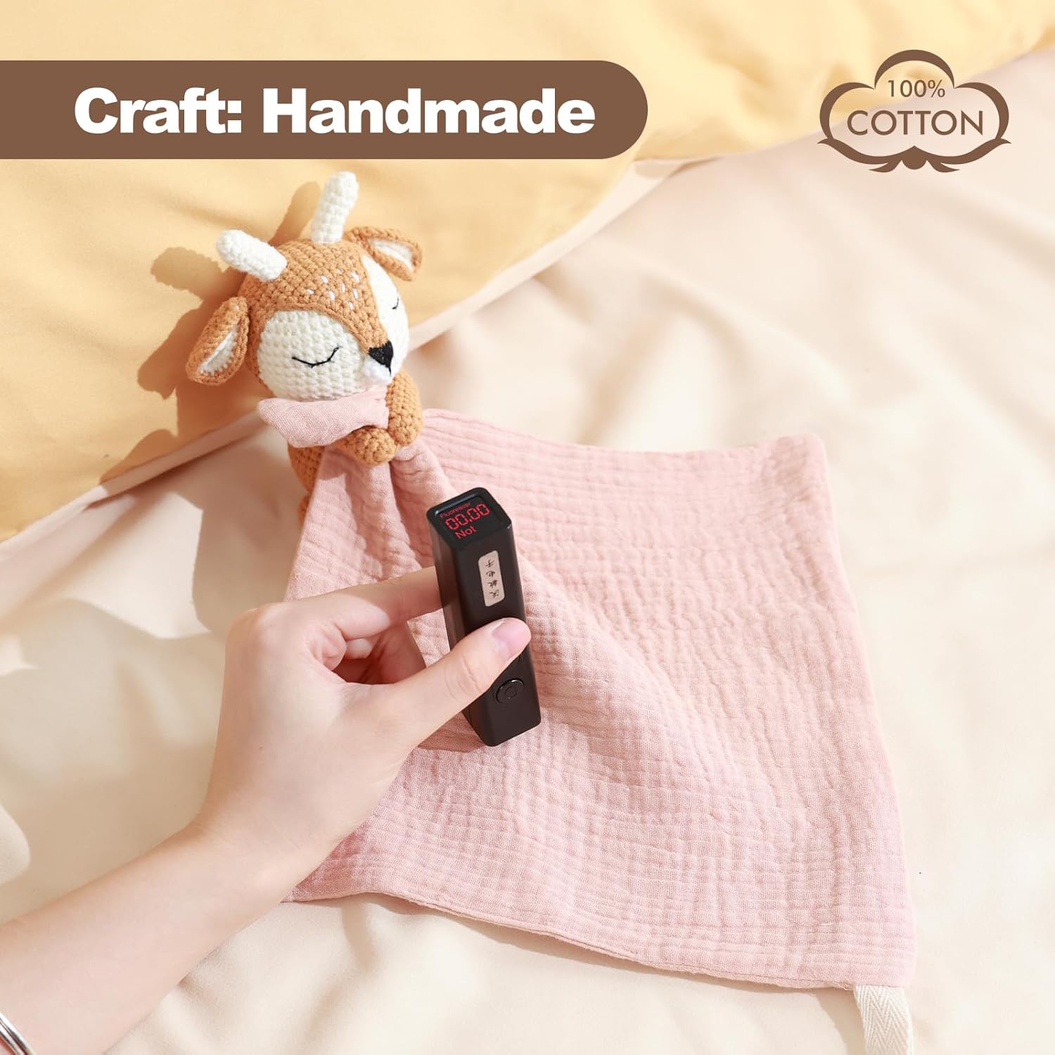 BBYP Baby Deer Security Blanket with Rattle