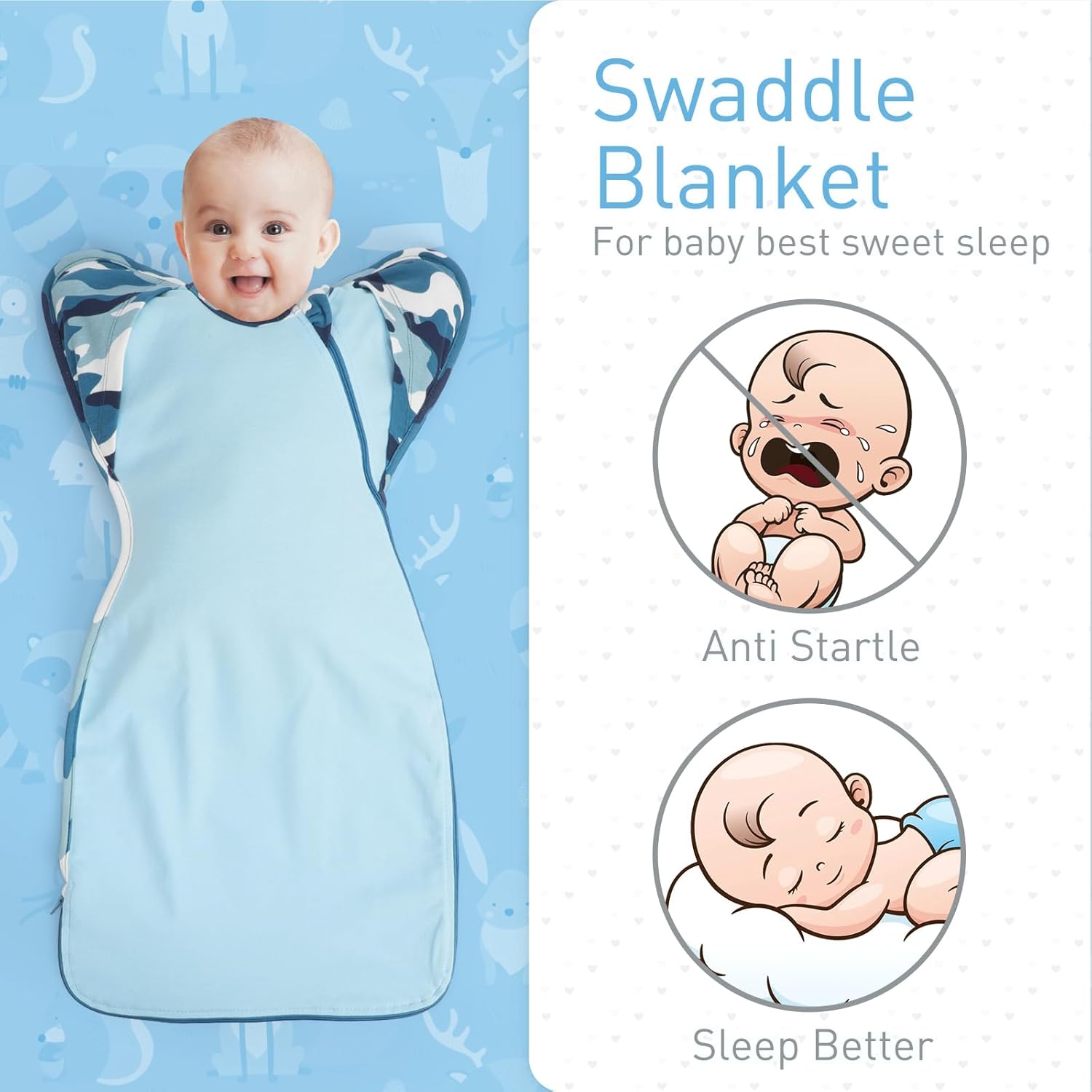 Knirose Swaddle Blanket with Arms Up Design 2-Pack