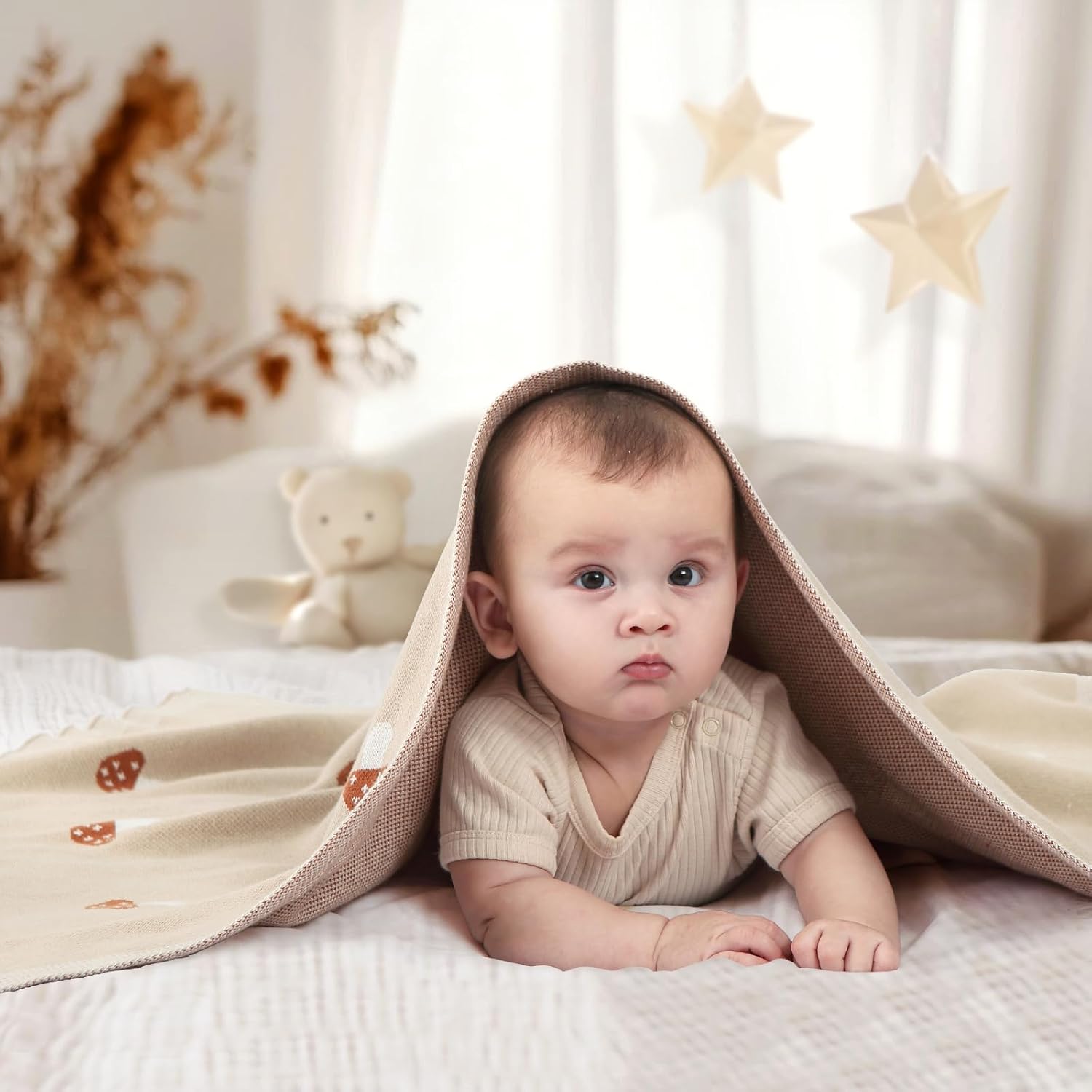 Mushroom Baby Blanket 100 Cotton Swaddle 1