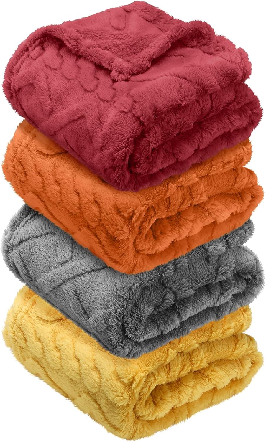 4 Pcs Fleece Swaddling Blankets for Baby 30 x 40 Inches