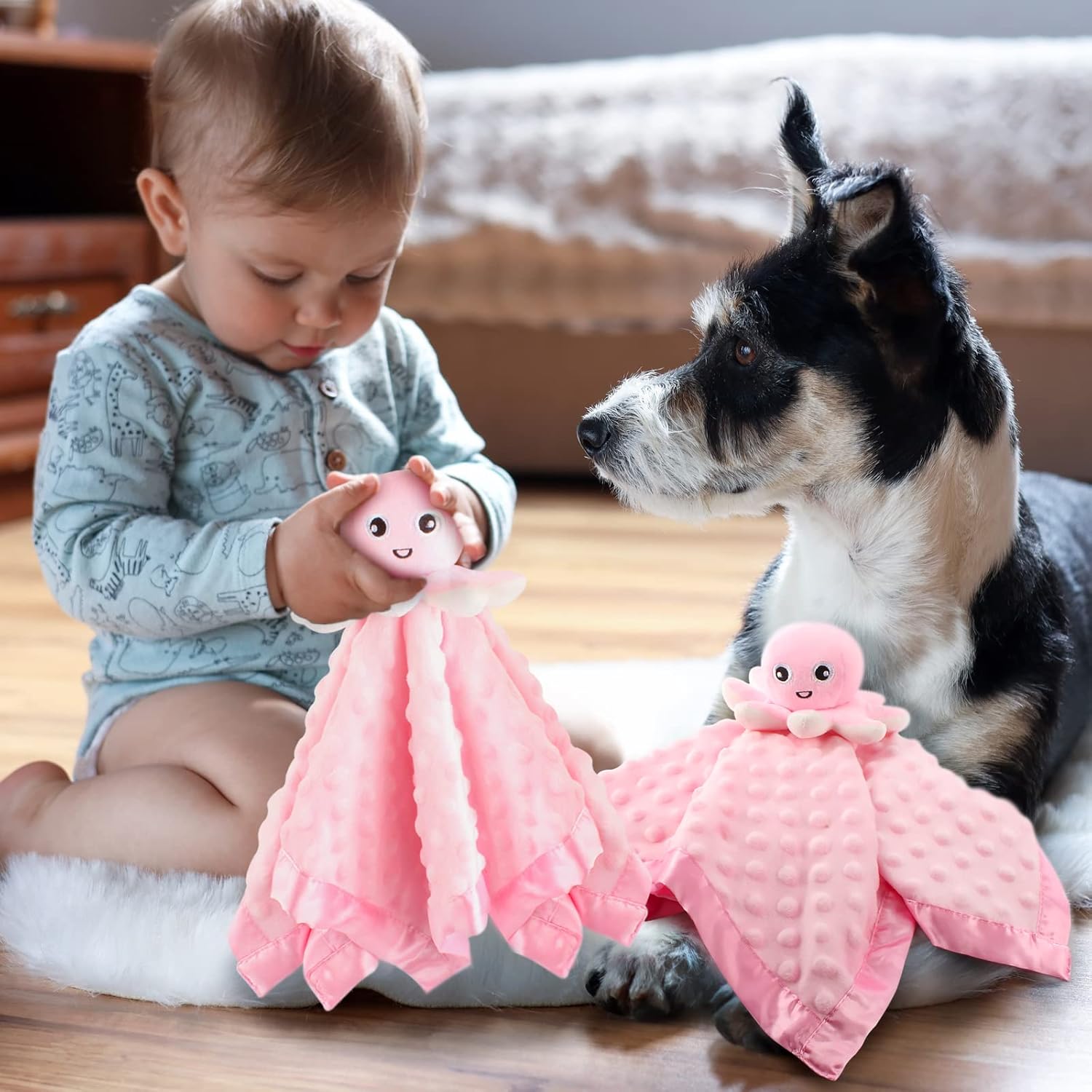 Baby Security Blanket Loveys Octopus Plush Snuggle Toy