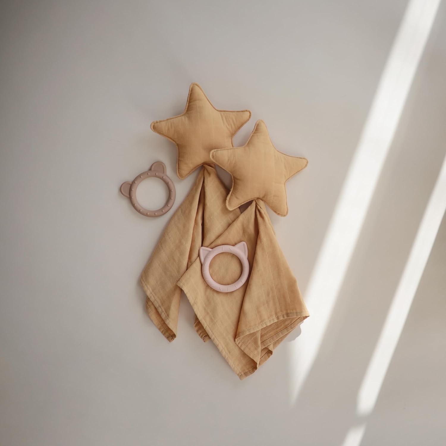 Mushie Star Security Blanket Organic Cotton Lovey Fall Yellow
