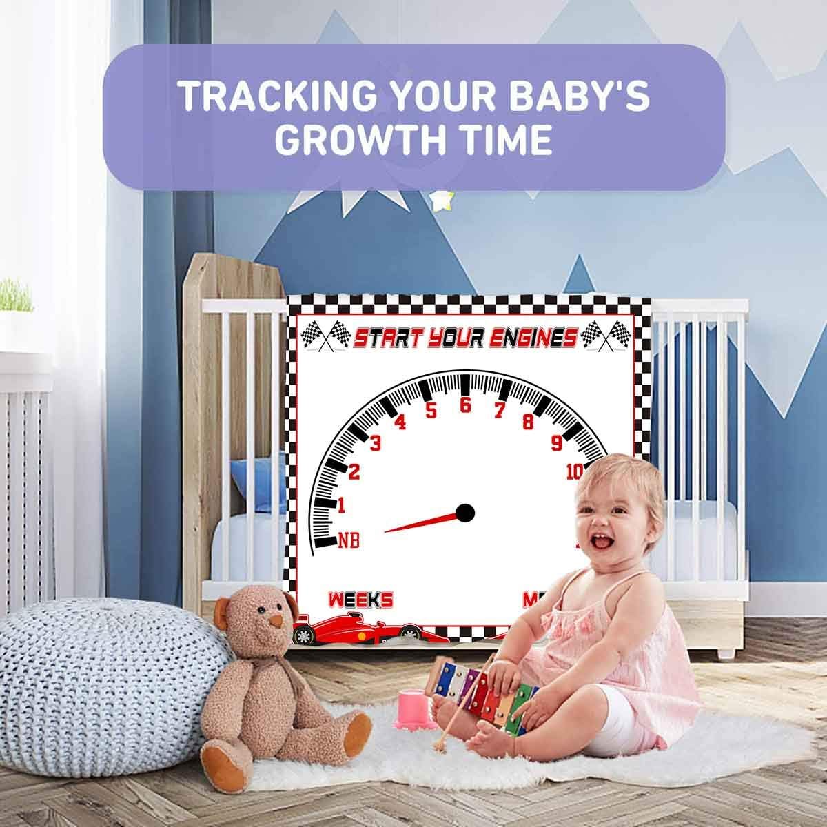 PHMOJEN Baby Milestone Blanket with Frames and Headband