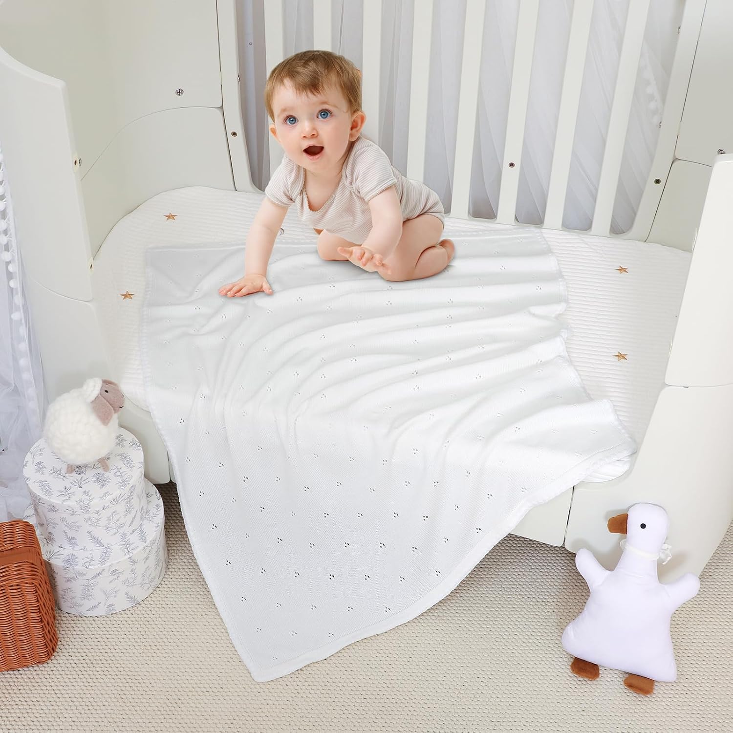 Wugugu Baby Blanket Ultra Soft Swaddle 30x40 Inch