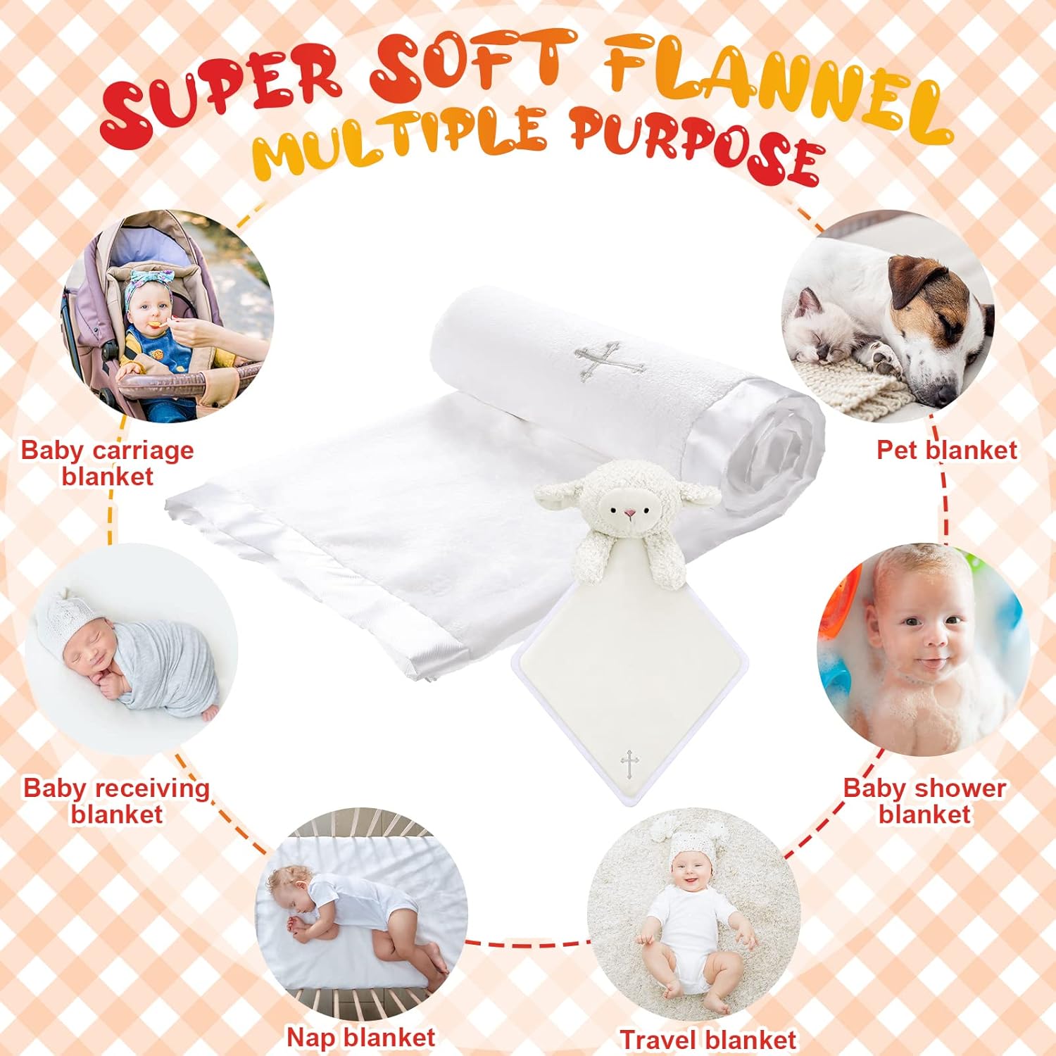 Panelee Baptism Blanket Set with Cross Embroidery