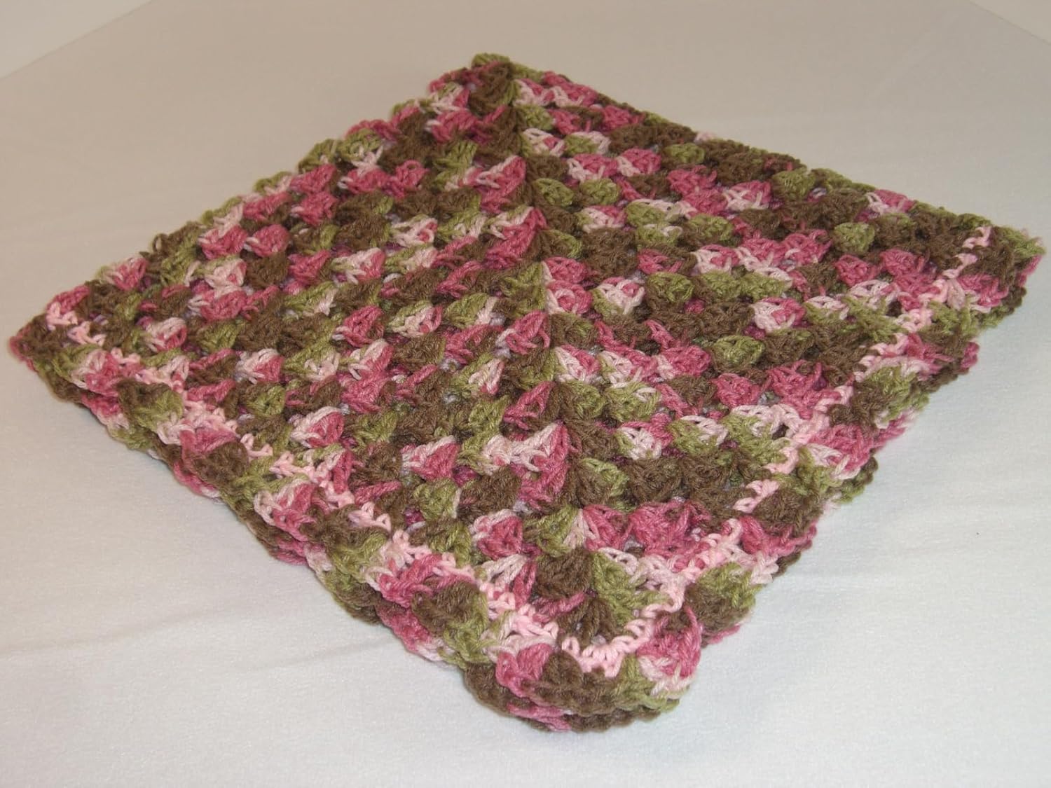 Cozy Solid Pink Camouflage Baby Blanket 30x30