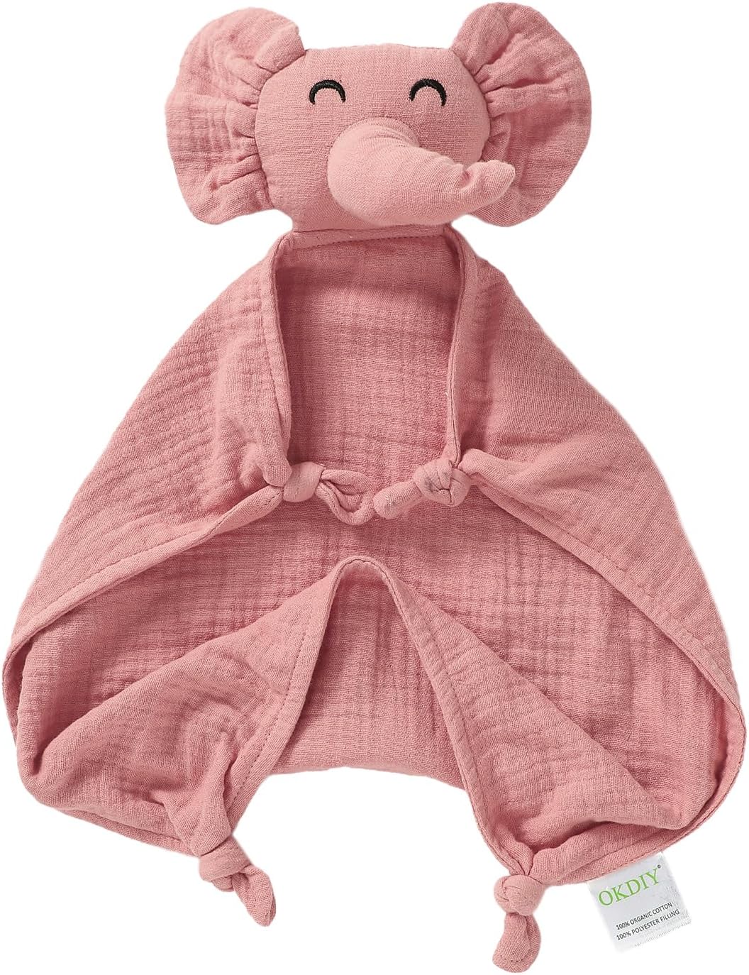 Organic Cotton Elephant Lovey Blanket for Babies
