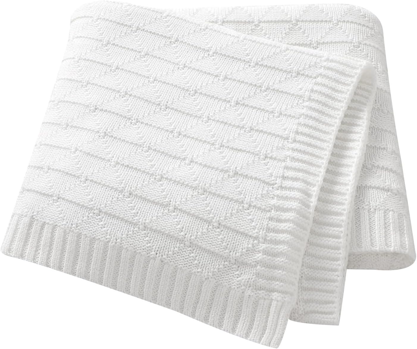 Wugugu Baby Receiving Blanket 30x40 Inch Soft Knit Neutral Swaddle