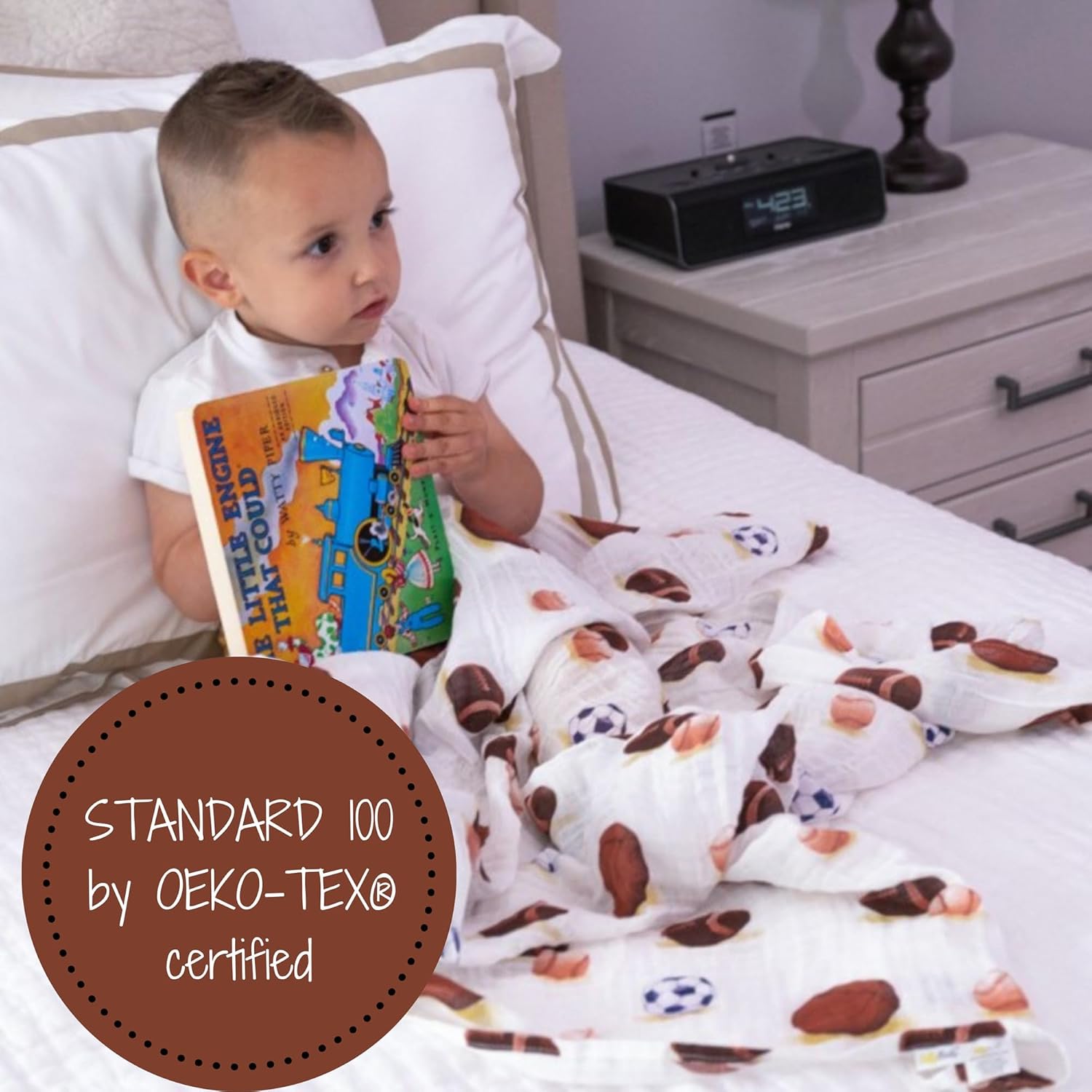 LollyBanks Sports Print Swaddle Blanket Set