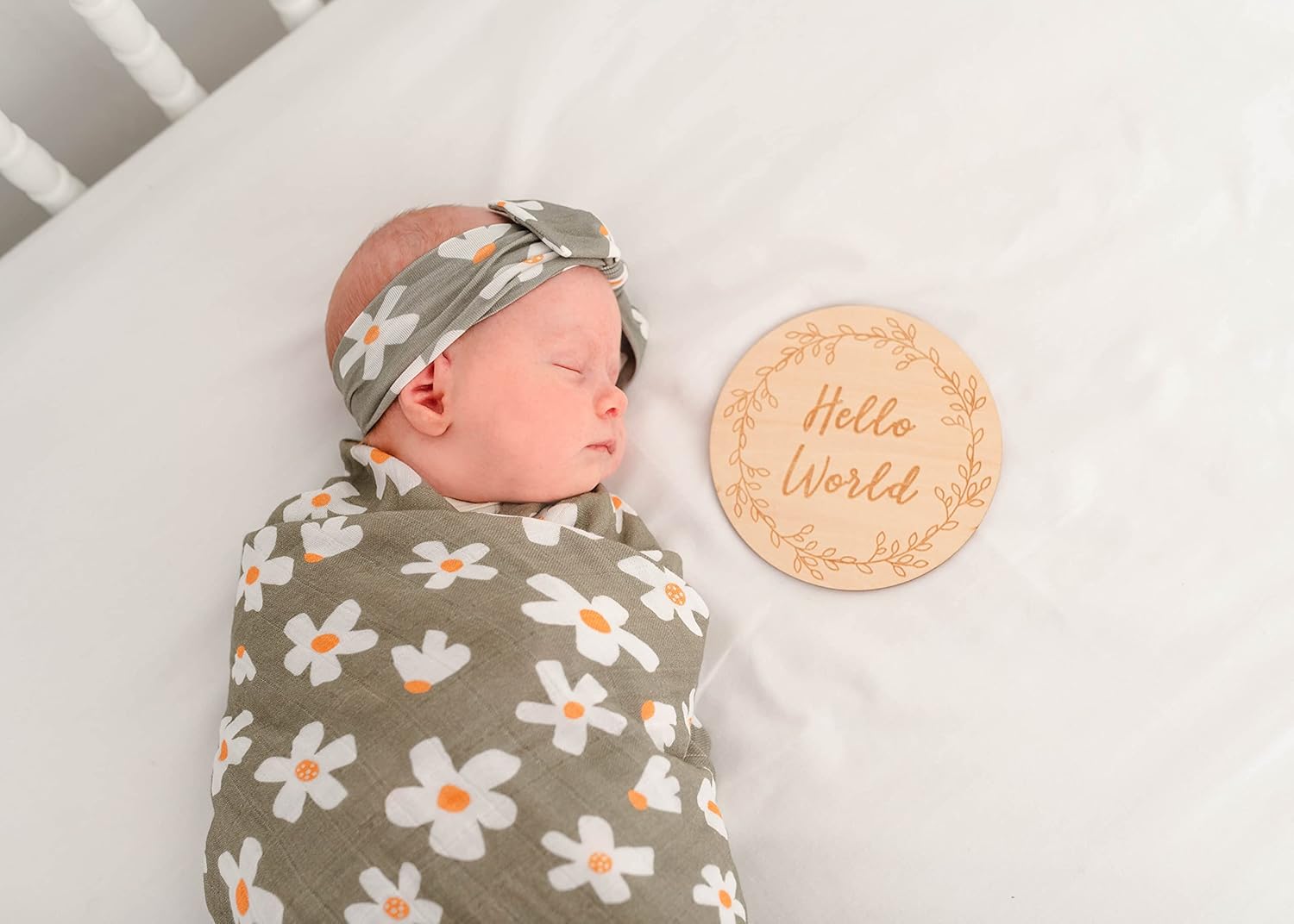 Miaoberry Organic Cotton Muslin Swaddle Set for Baby Girl