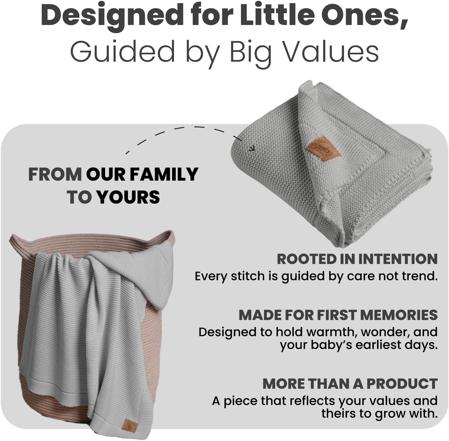 Little Dedi Organic Cotton Knitted Blanket - 30x40 Harbor Mist