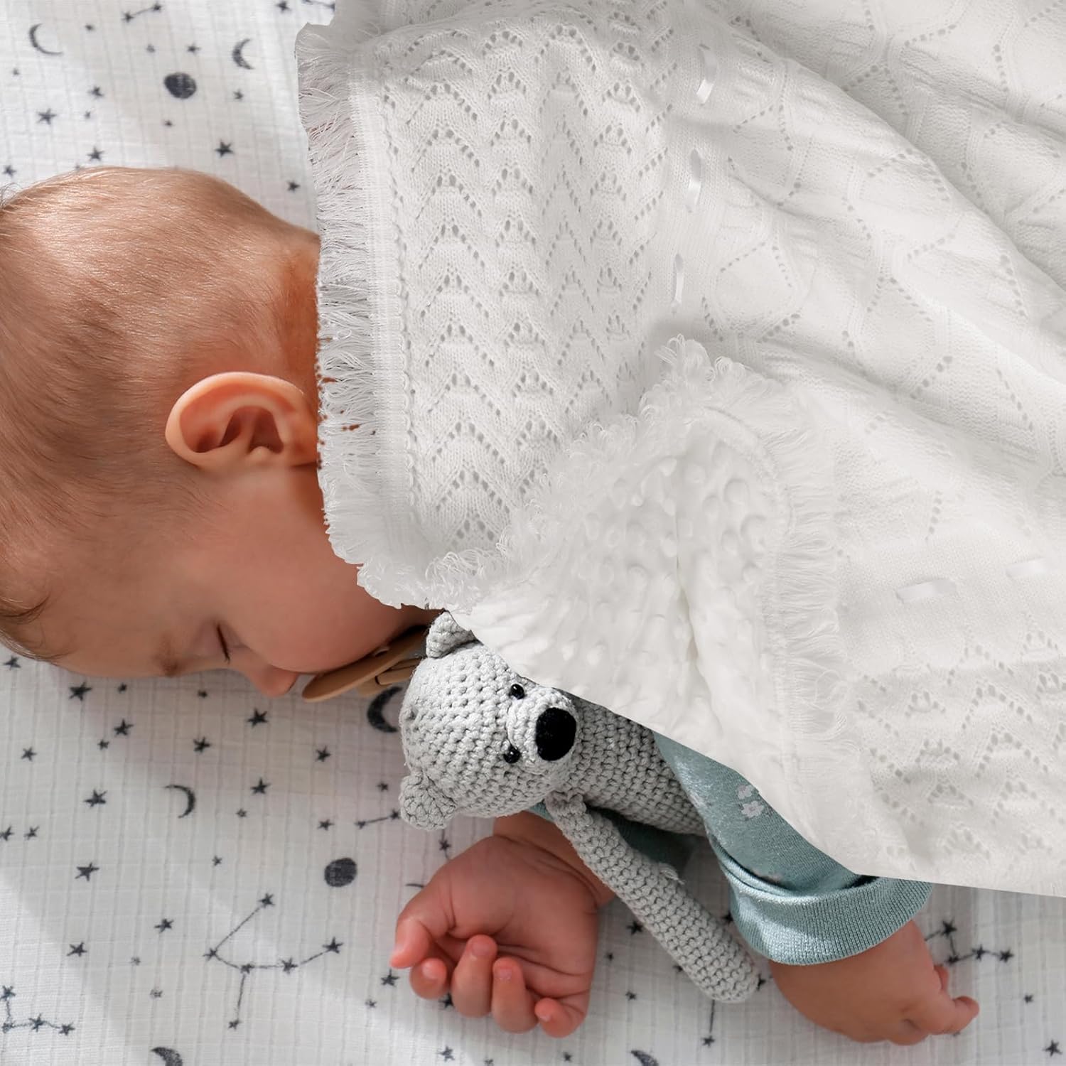 Runeaoys Baby Blanket Swaddle Shawl for Baptism Christening Gifts