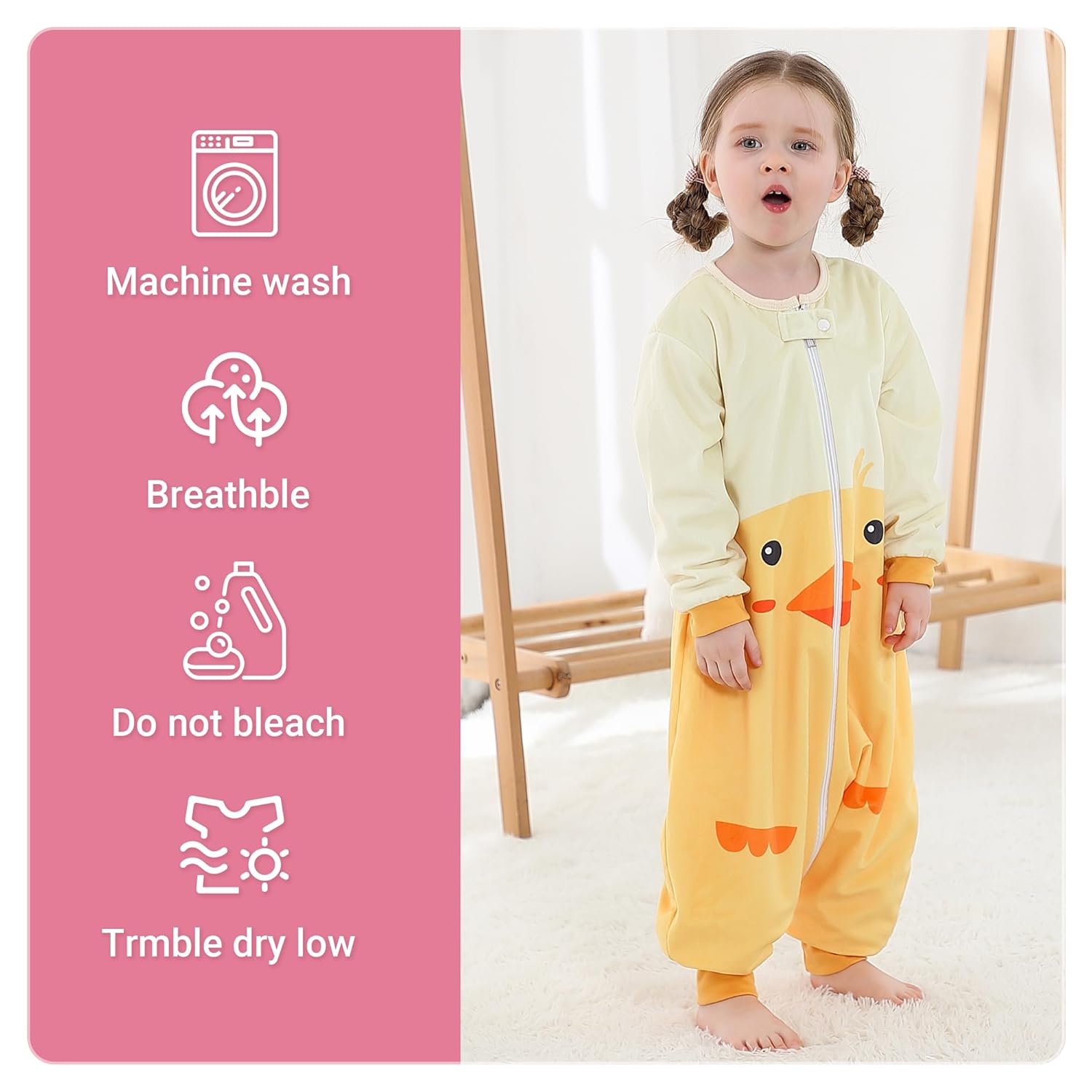 MICHLEY Baby Sleeping Bag Long Sleeve with Feet for 1-3 Years