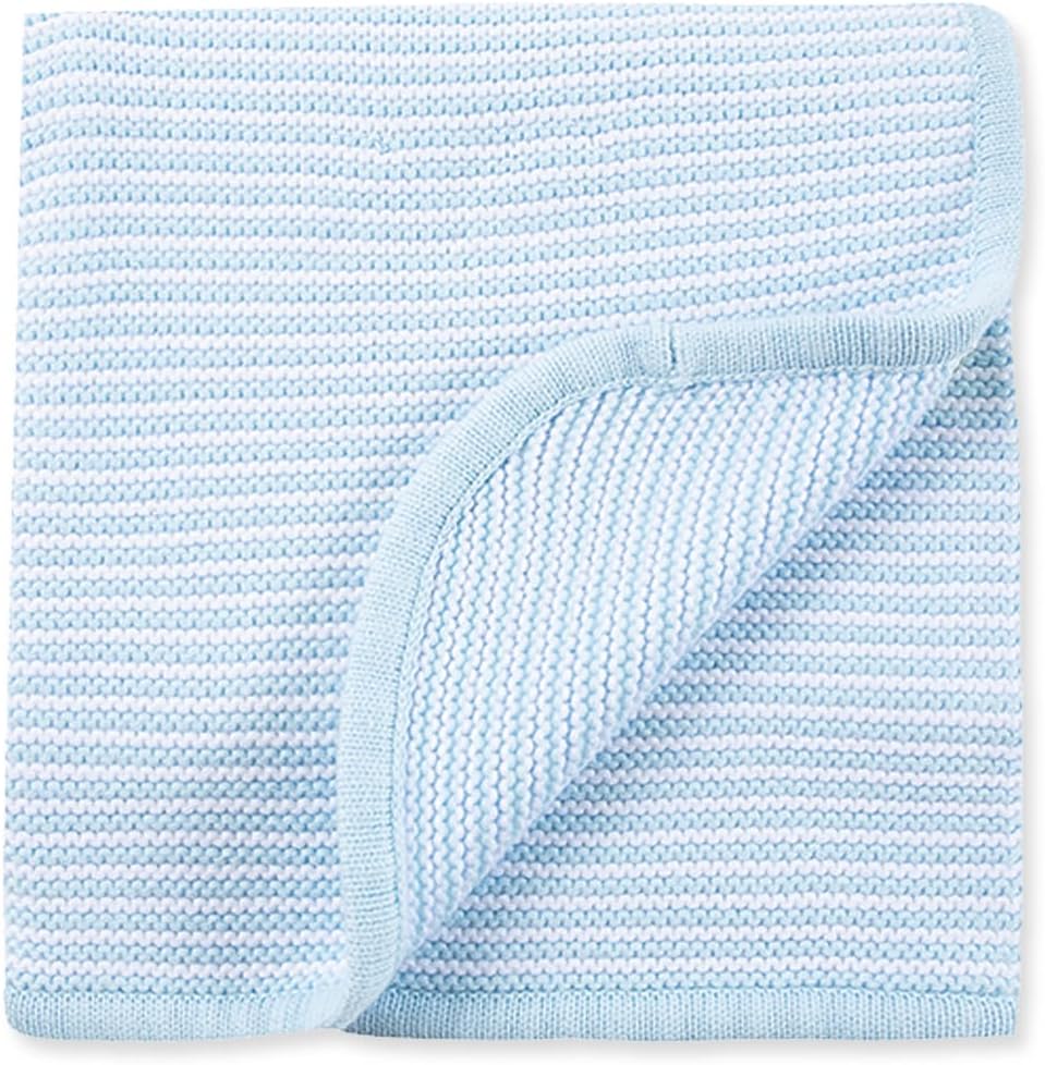 Little Me Baby Boys Textured Stripe Stroller Blanket 30x40 Inches