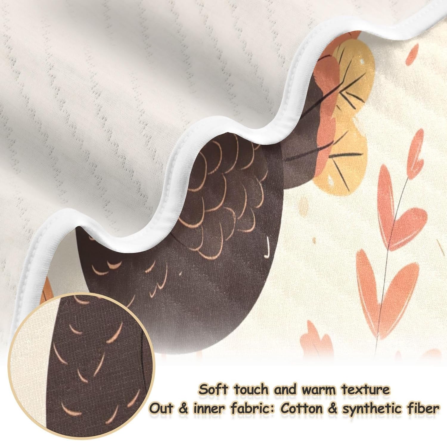 Thanksgiving Turkey Baby Blanket Unisex 30x40 Inch