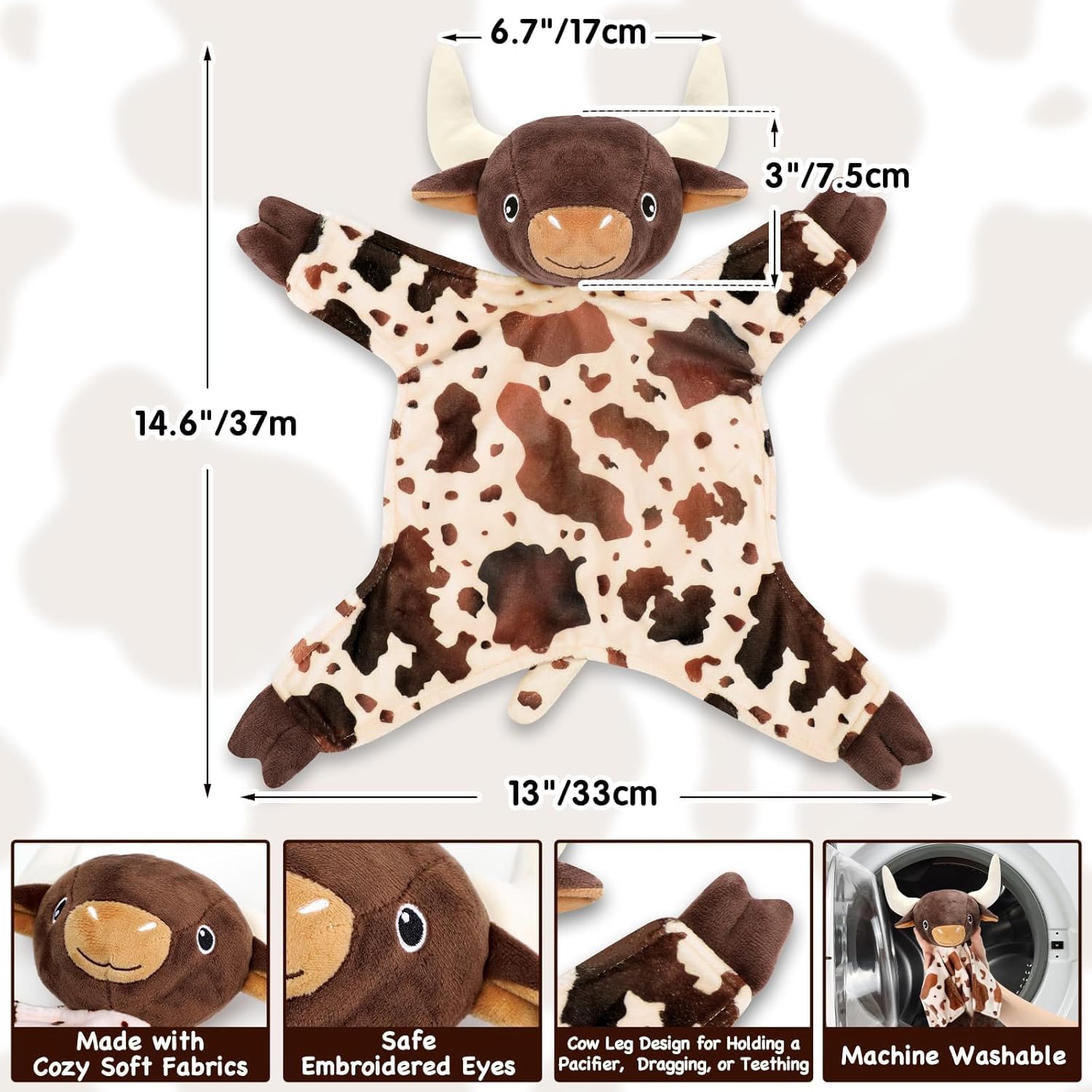 Gicoherero Longhorn Baby Security Blanket